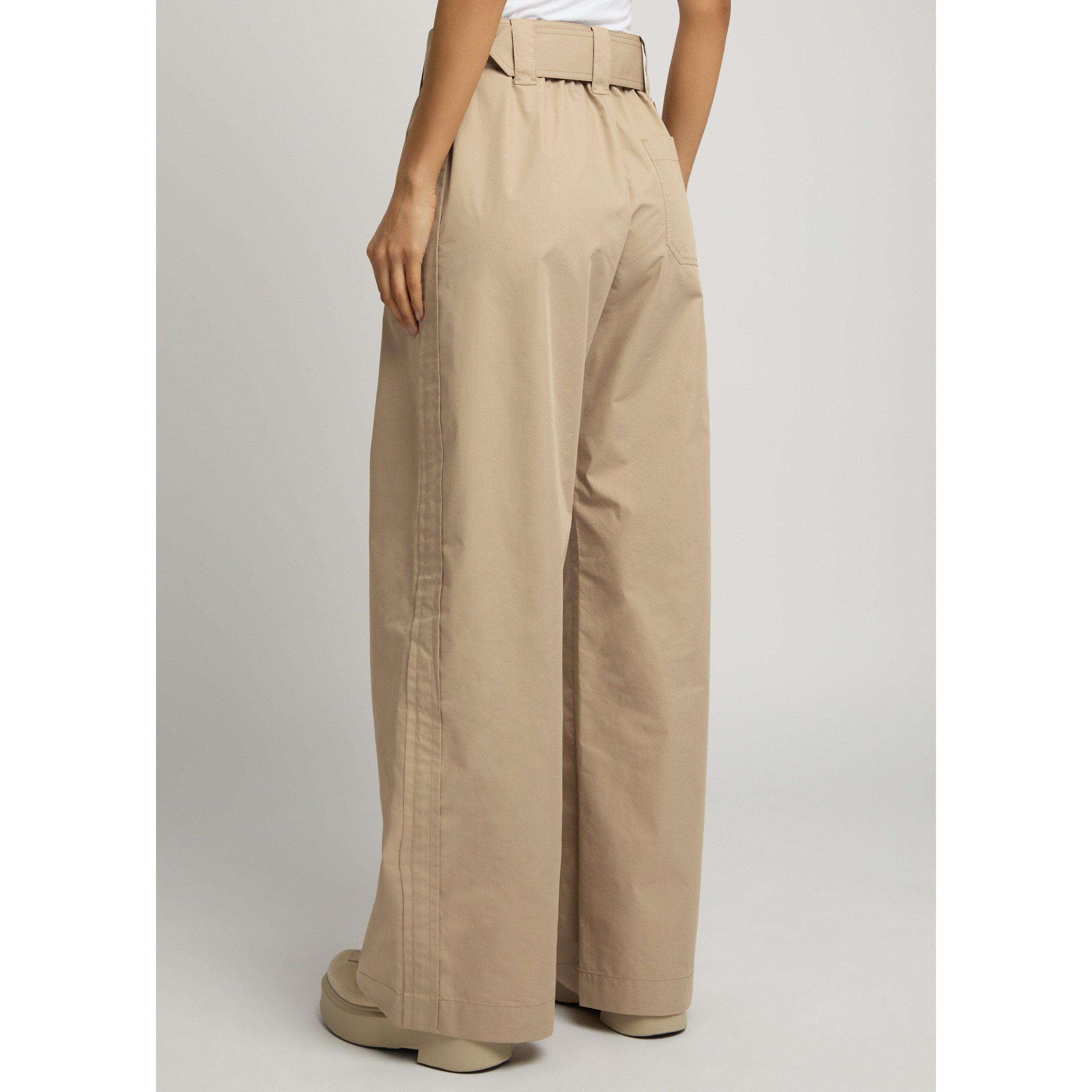 BEIGE - Moncler - Women's Cotton Wide-Leg Trousers - 3