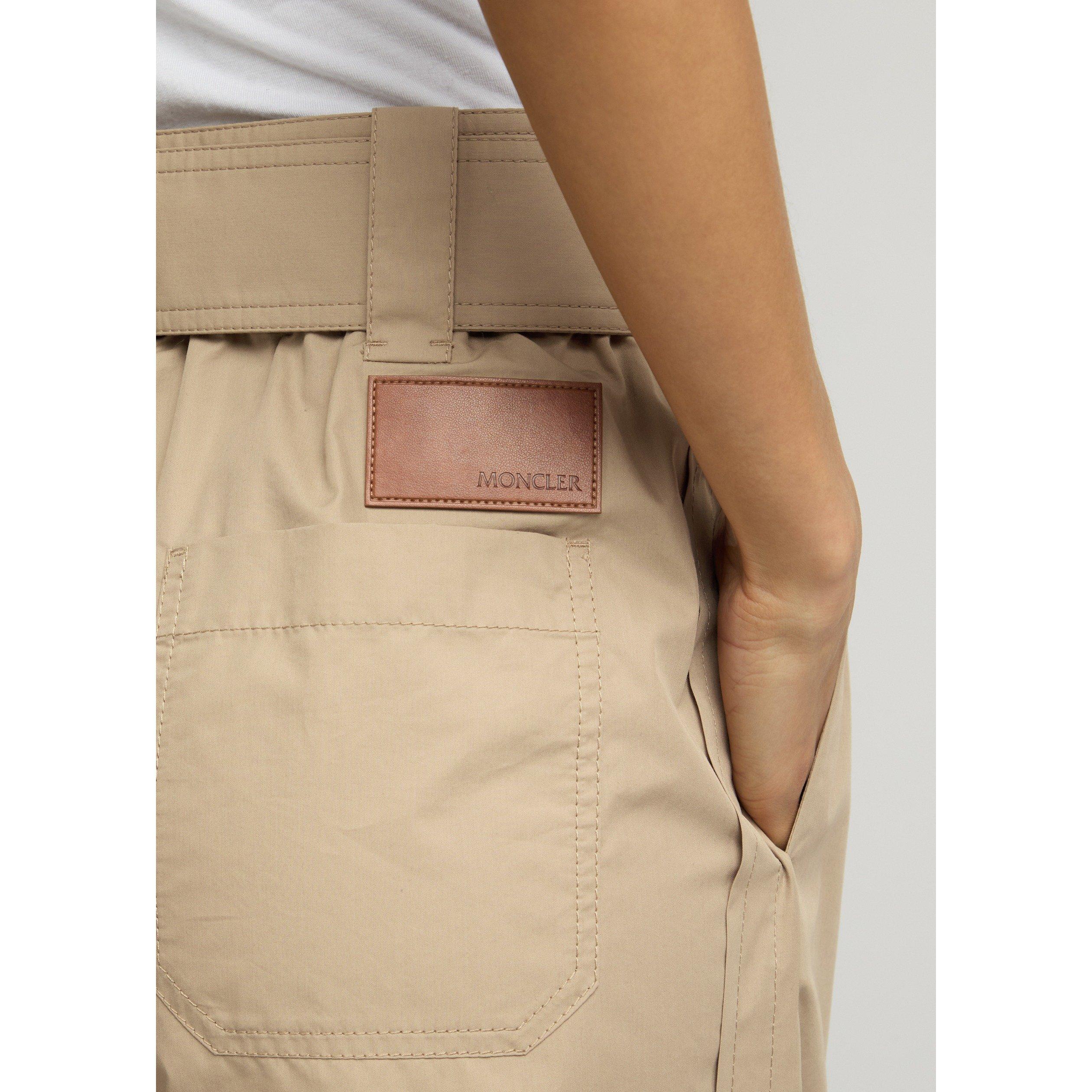 BEIGE - Moncler - Women's Cotton Wide-Leg Trousers - 4