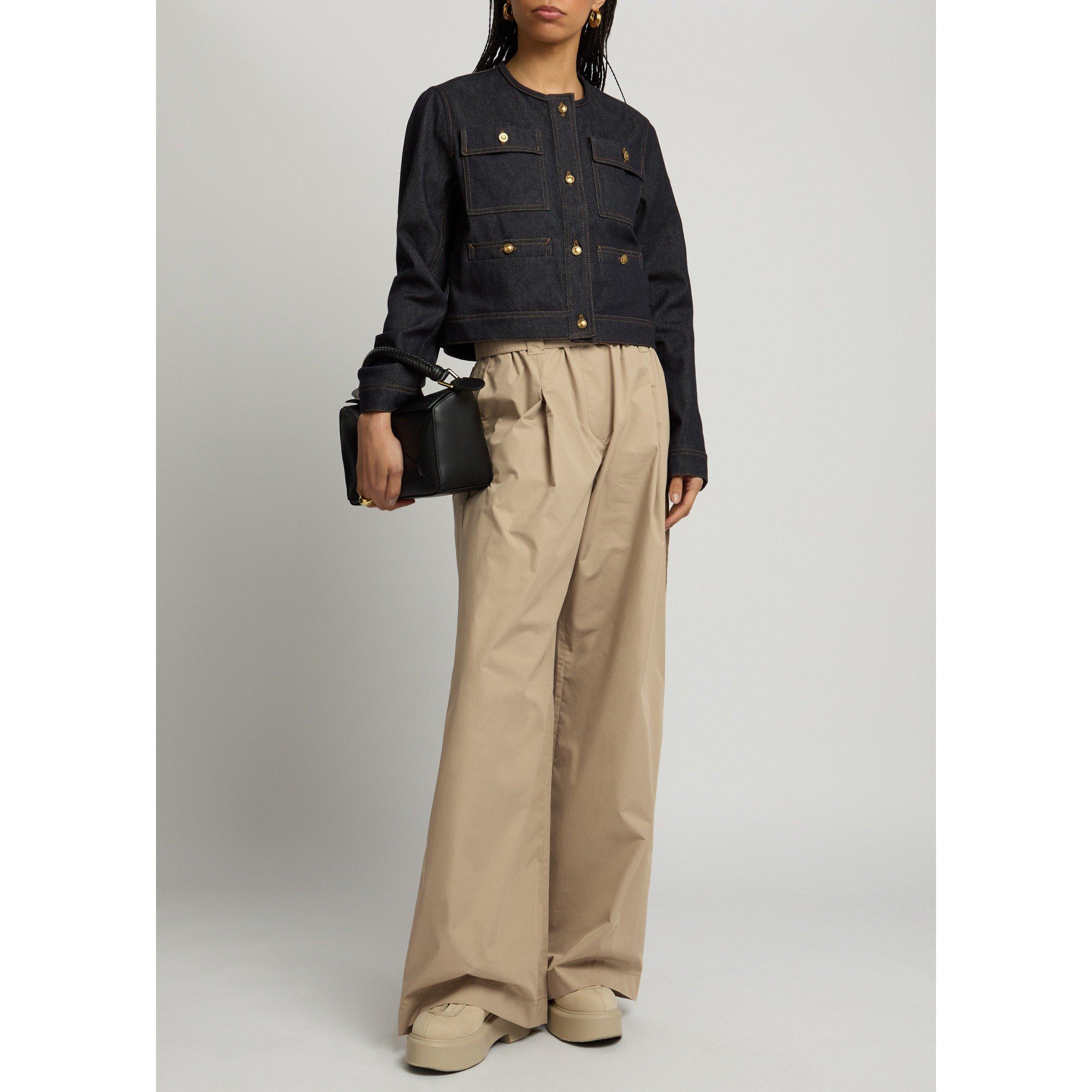 BEIGE - Moncler - Women's Cotton Wide-Leg Trousers - 5