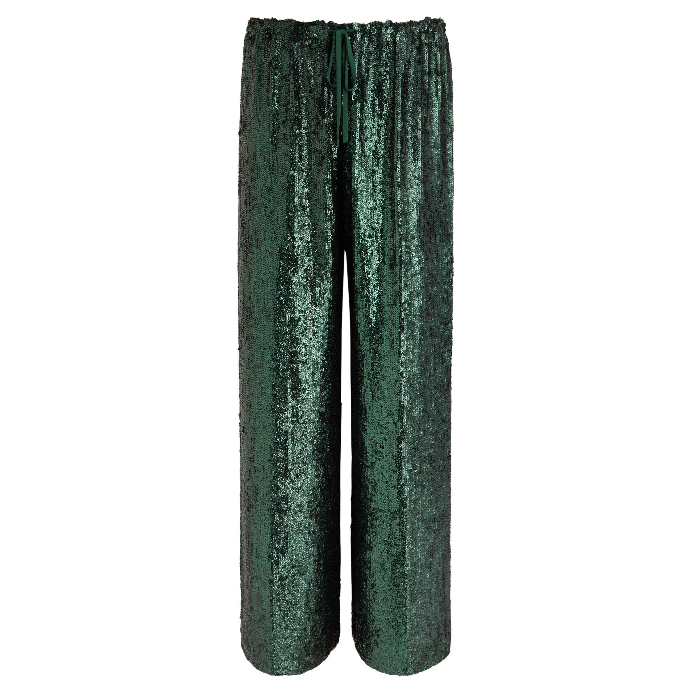 DARK GREEN - Dries Van Noten - PUVIS EMB TROUSER