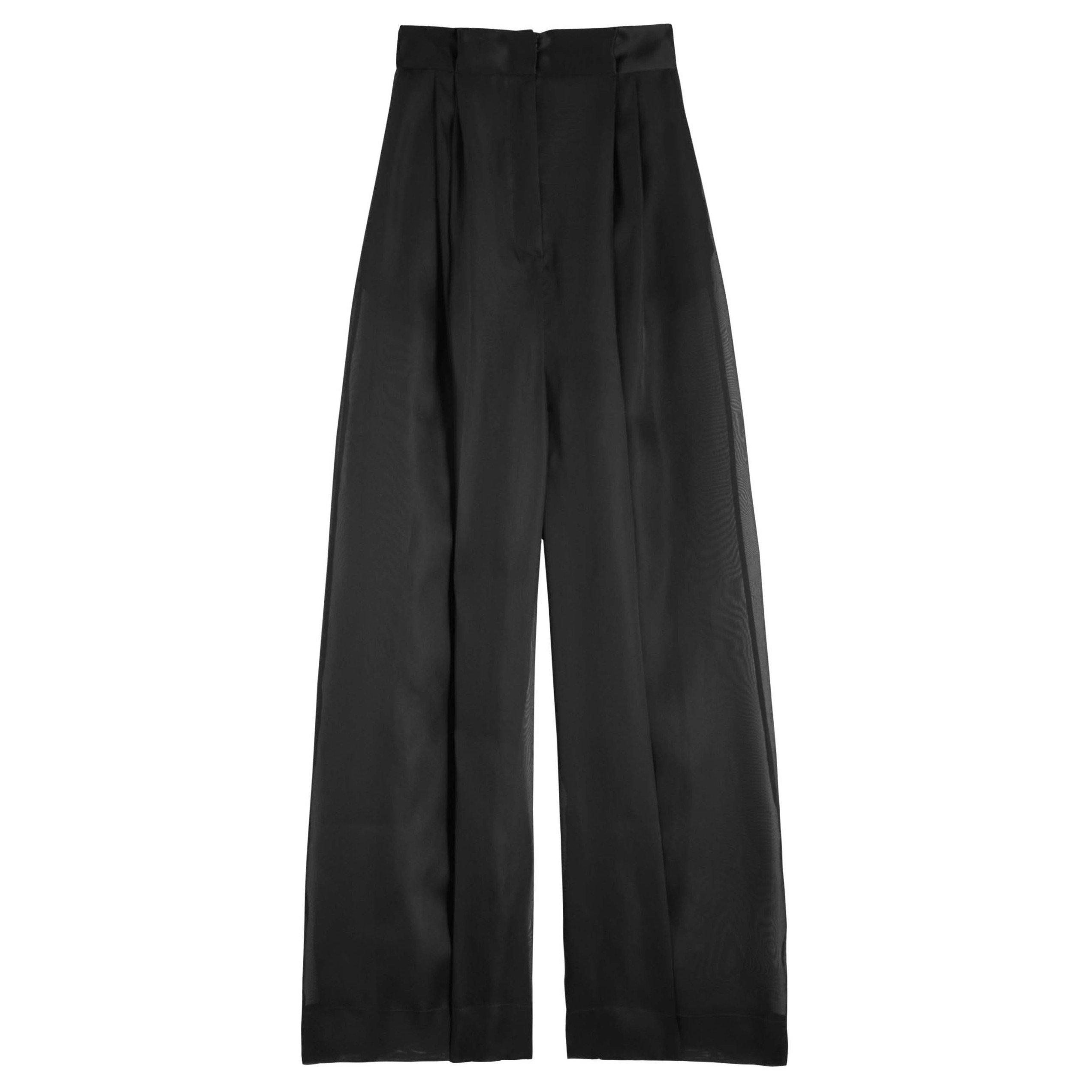 BLACK - Unknown - T ORGANZA WIDE LEG PANTS