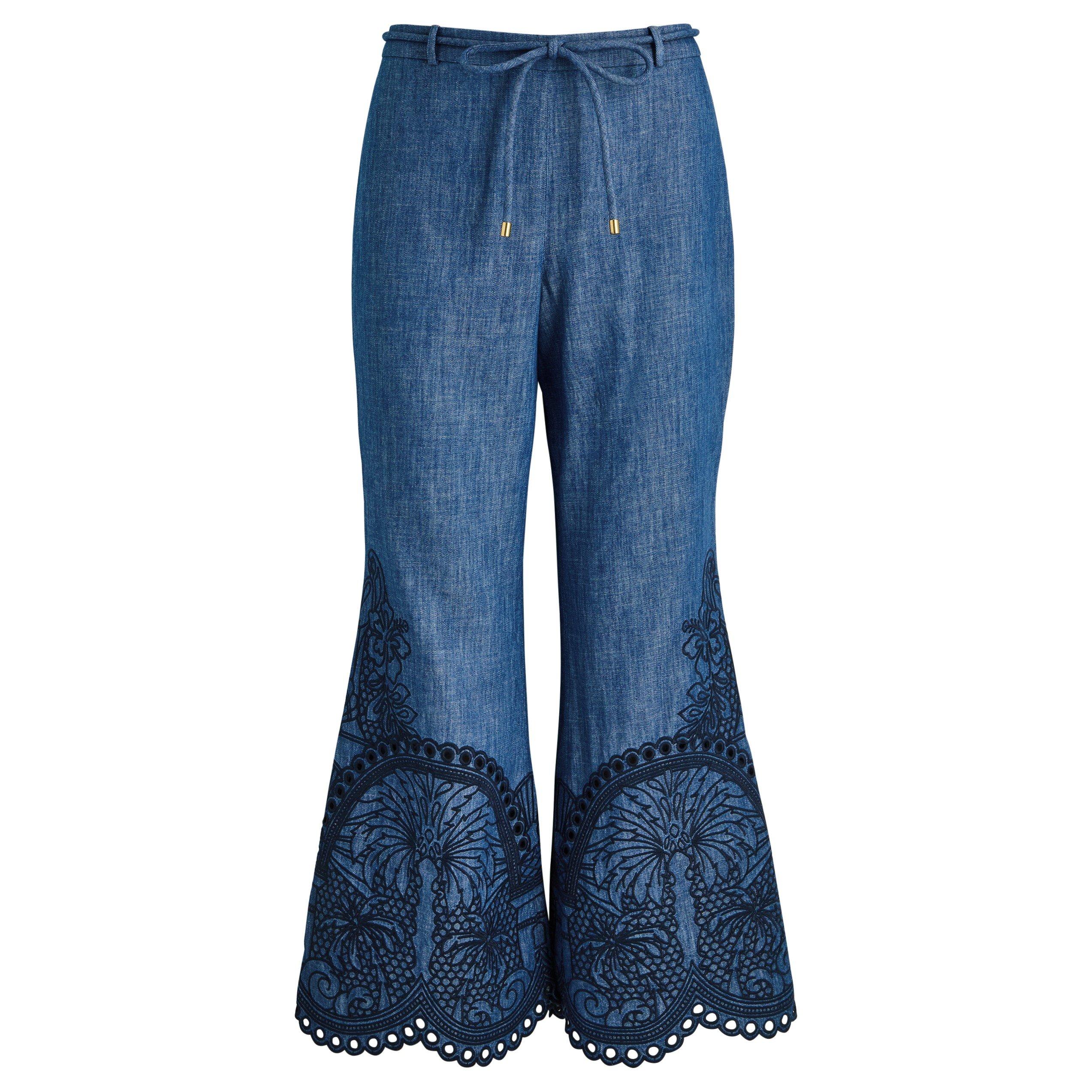 DENIM - Zimmermann - COCO EMBROIDERED DENIM PANT