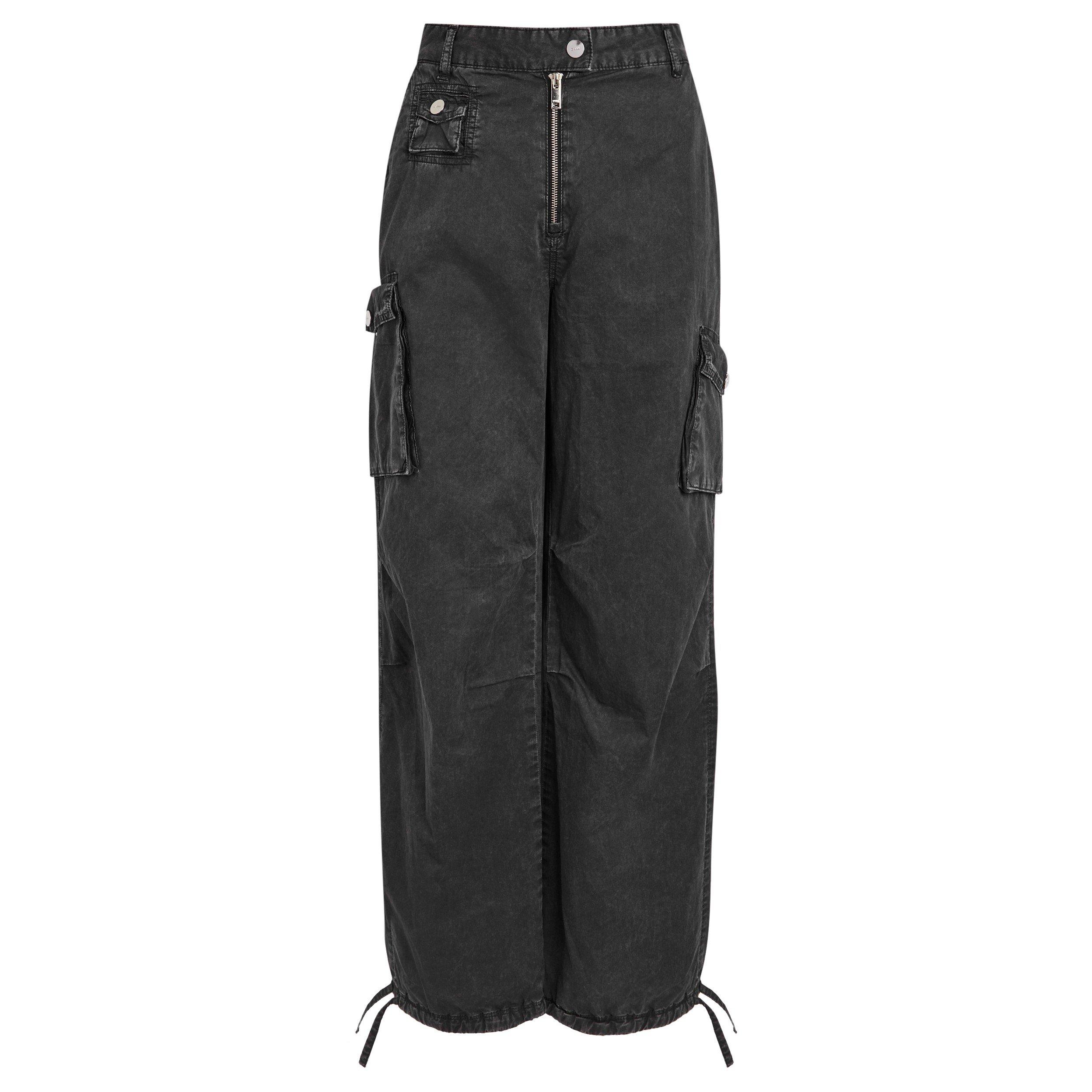 BLACK - Ganni - TR WASHED TWILL PANTS