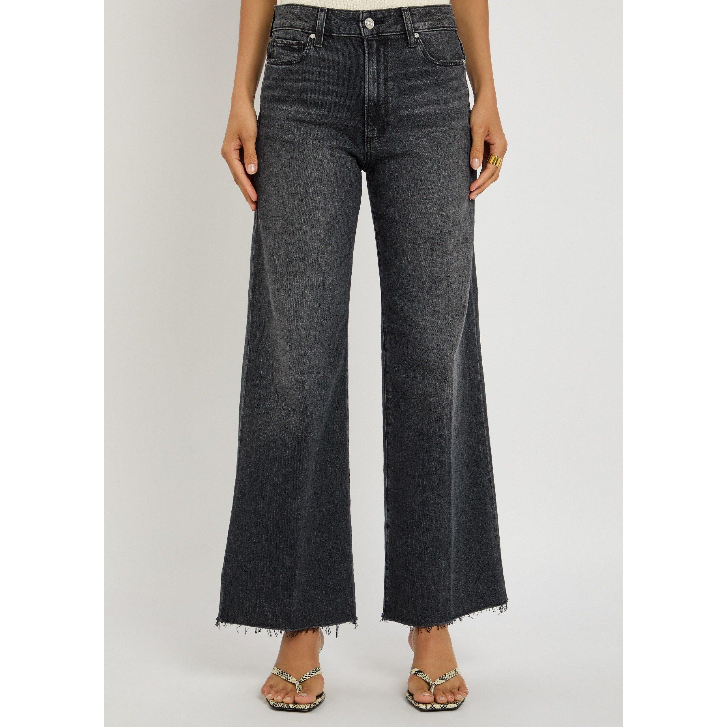 BLACK - Paige - Women's Anessa Cotton High-Rise Wide-Leg Trousers - 2