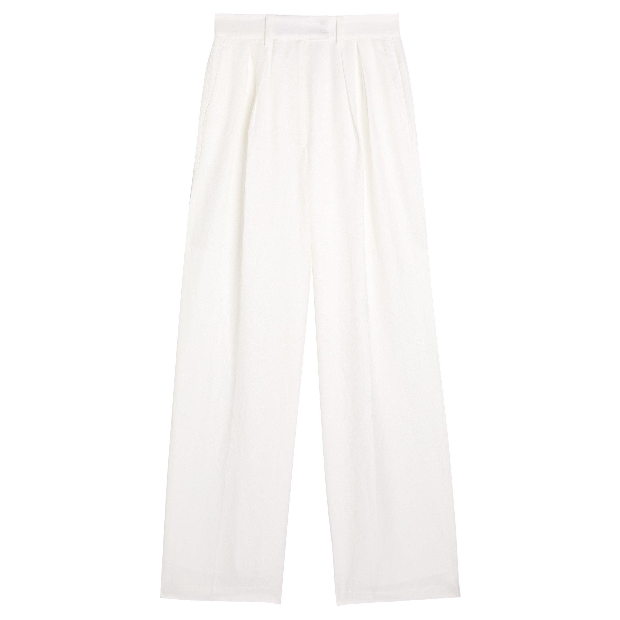 IVORY - Anine Bing - Women's Lou Linen Wide-Leg Trousers