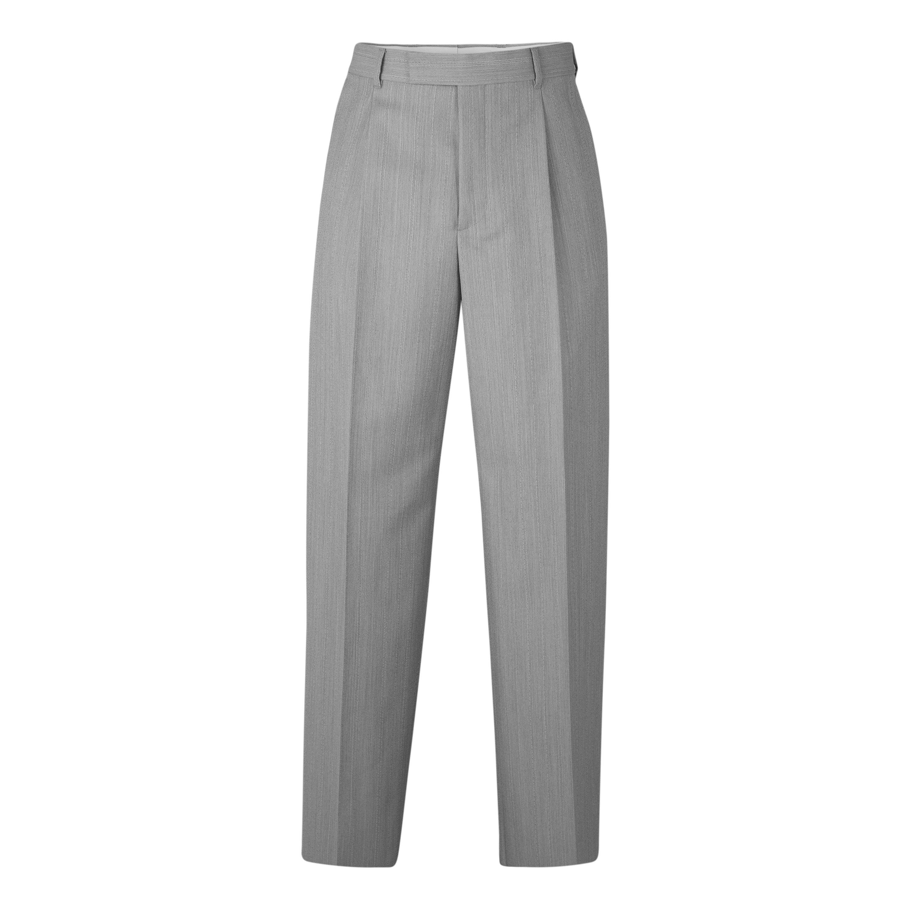 LIGHT GREY - DIOR - Men's Pinstripe High-Waisted Wide-Leg Trousers - 1