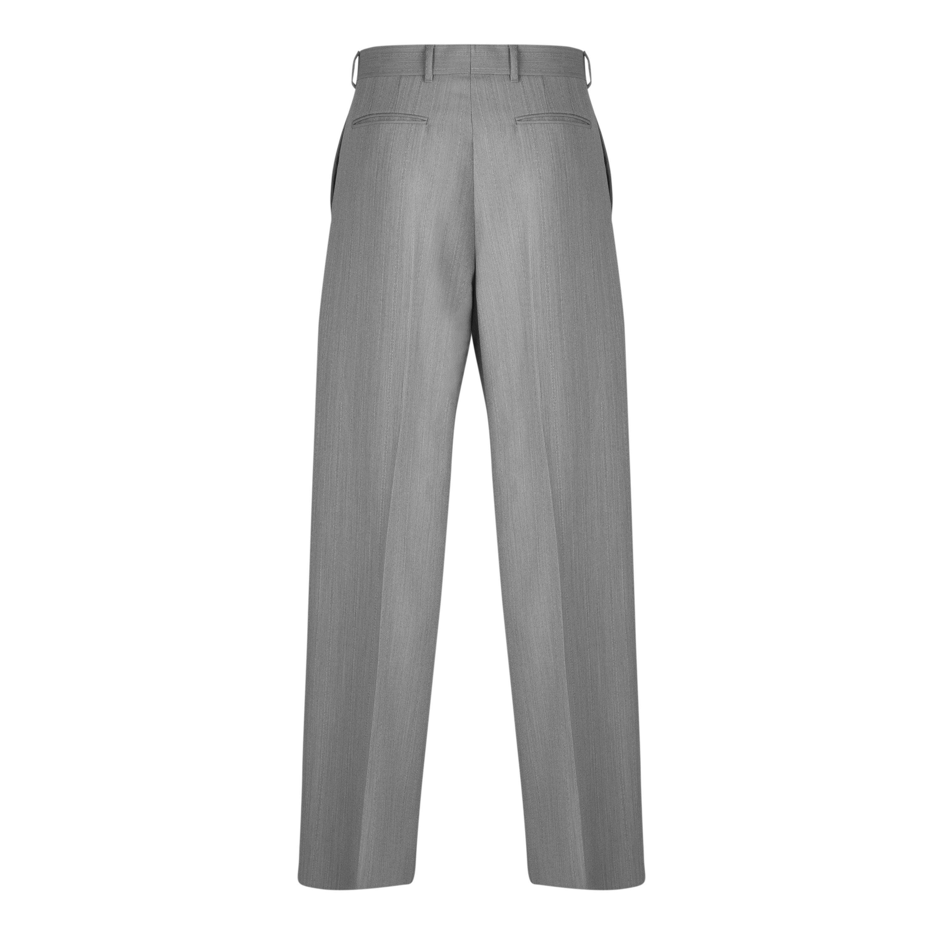 LIGHT GREY - DIOR - Men's Pinstripe High-Waisted Wide-Leg Trousers - 2