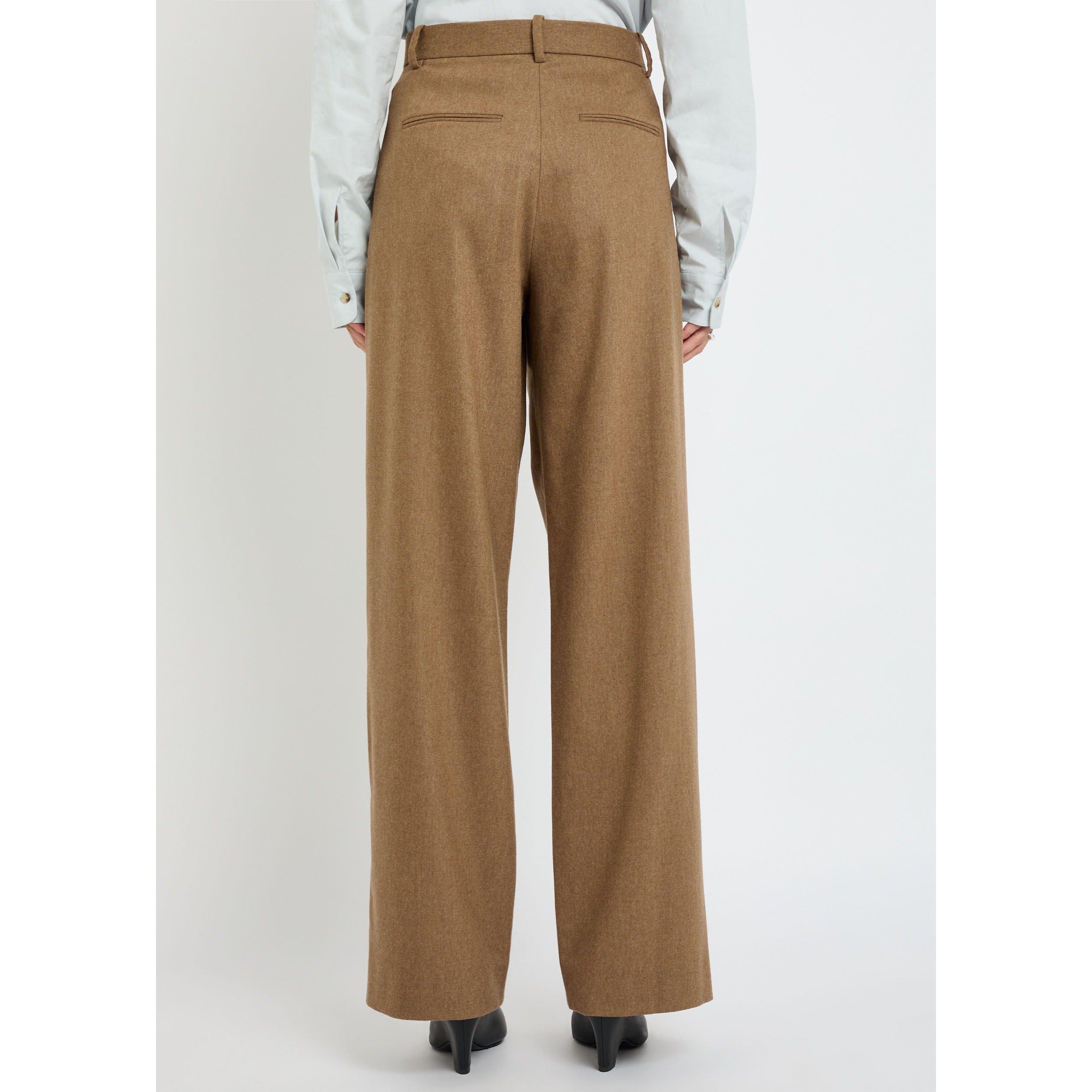 BROWN - Khaite - Women's August Wool Wide-Leg Trousers - 3