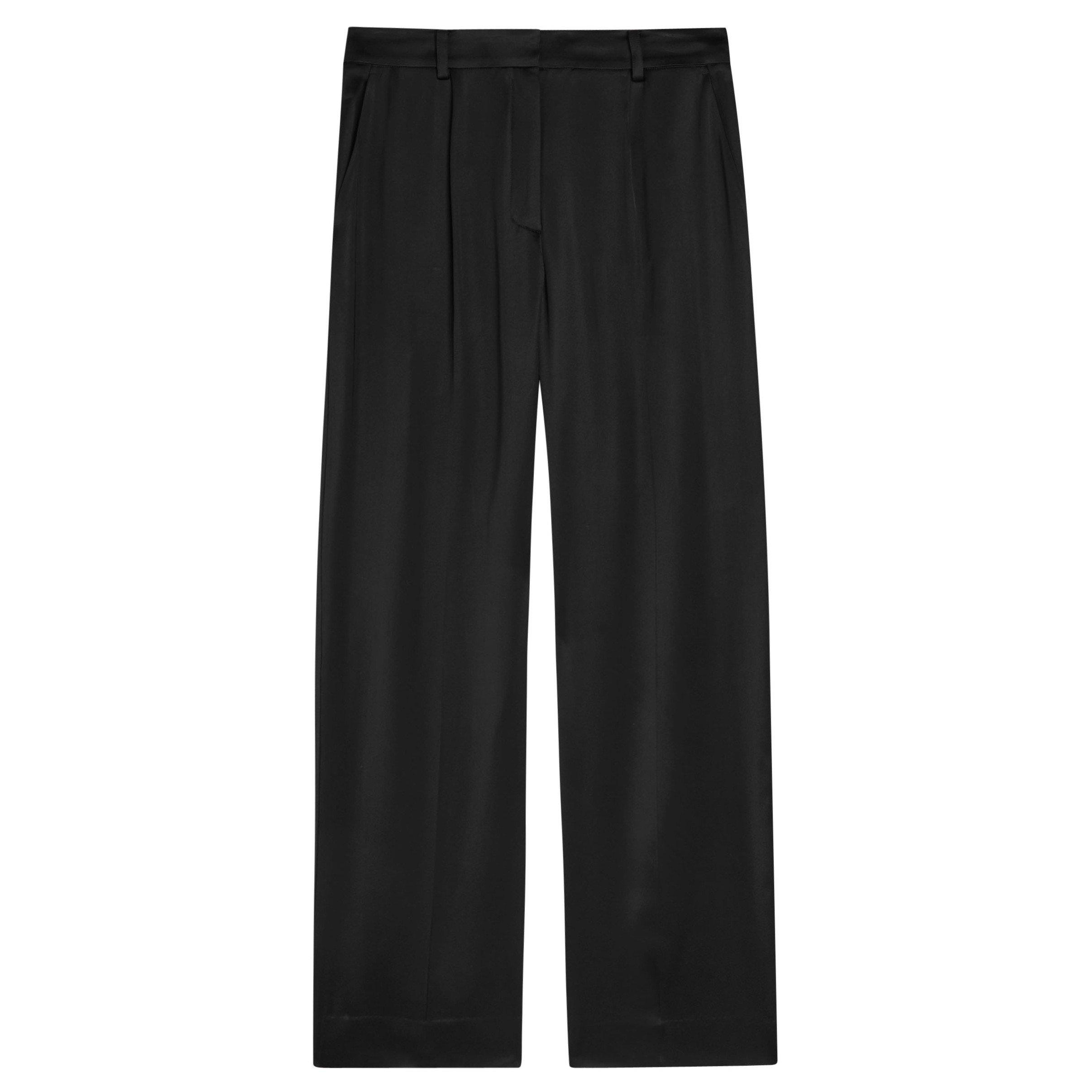 BLACK - Toteme - WIDE SATIN TROUSER