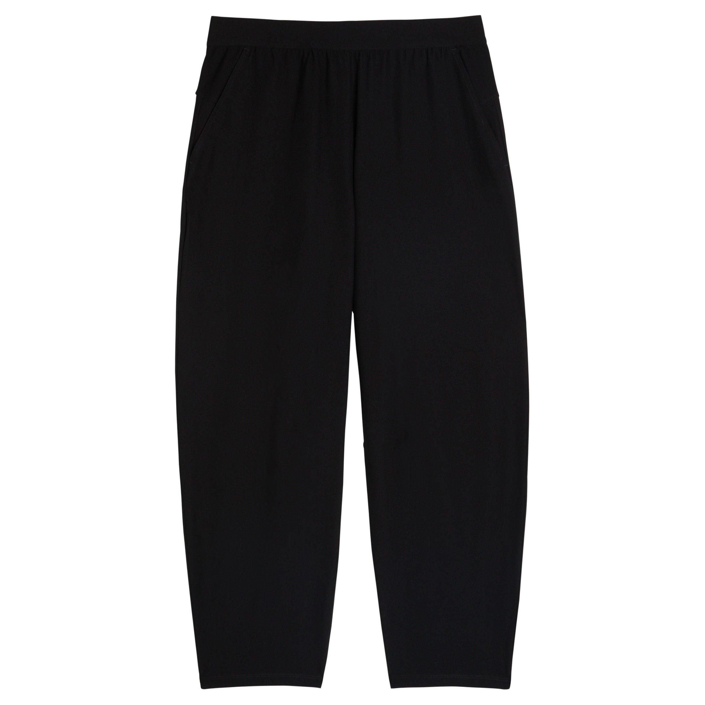 BLACK - Eileen Fisher - TR ANKLE BARREL PKT TROUSERS