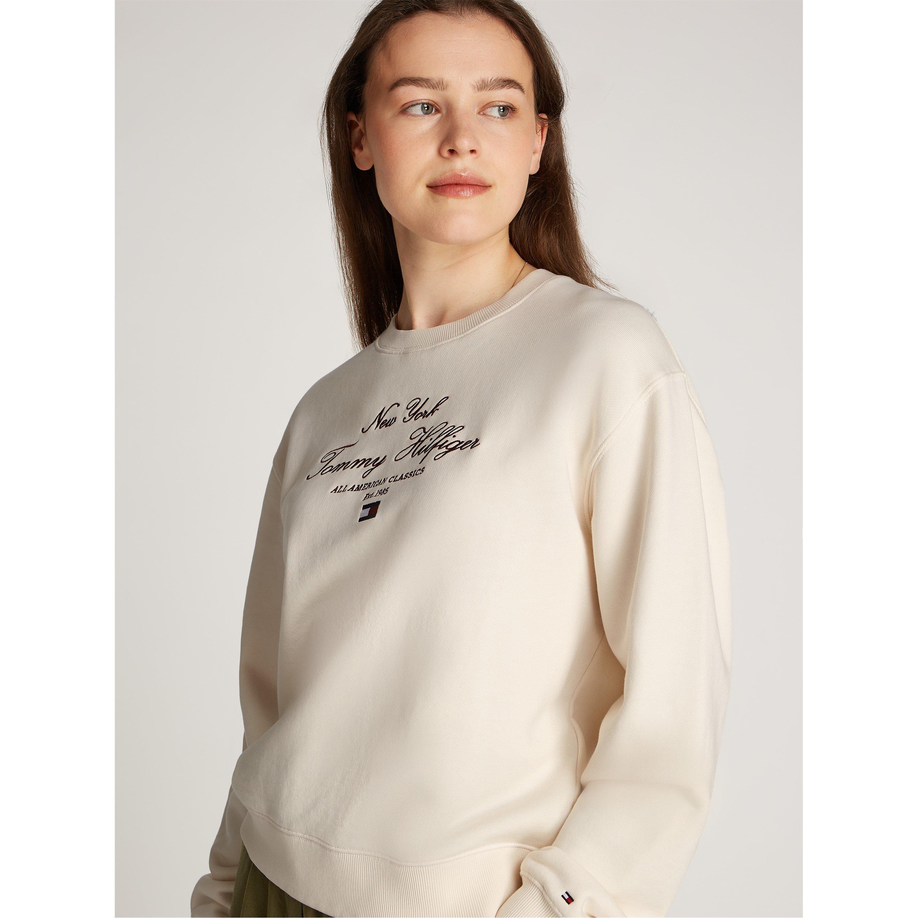 Ivory Petal - Tommy Hilfiger - Women's Regular Script Crew Sweatshirt - 2