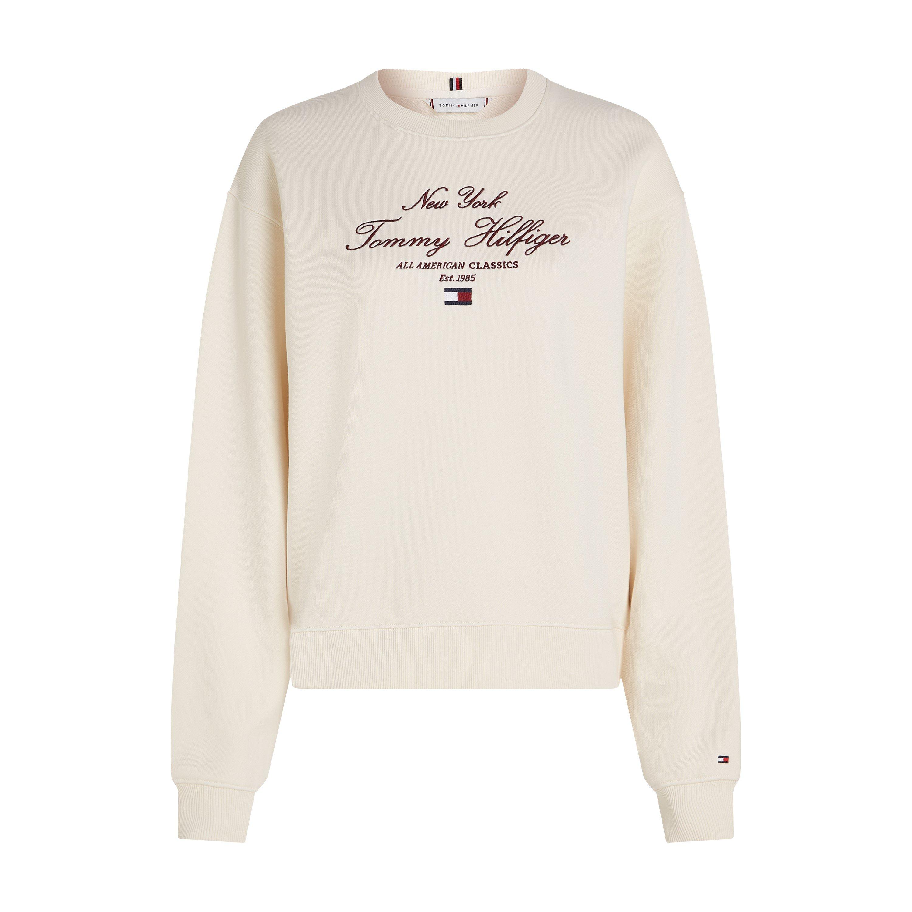 Ivory Petal - Tommy Hilfiger - Women's Regular Script Crew Sweatshirt - 5