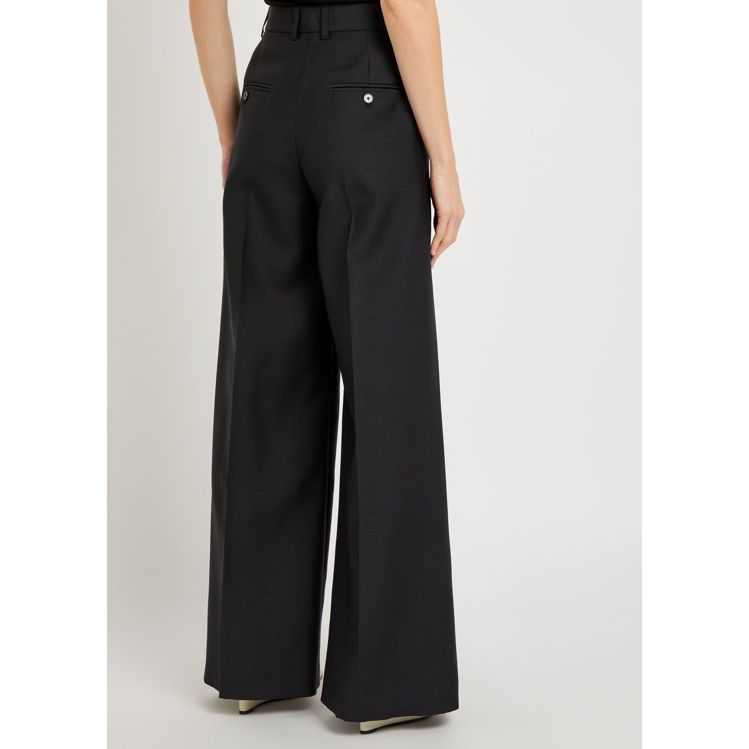 BLACK - Unknown - Women's Tova Wool Wide-Leg Trousers - 3