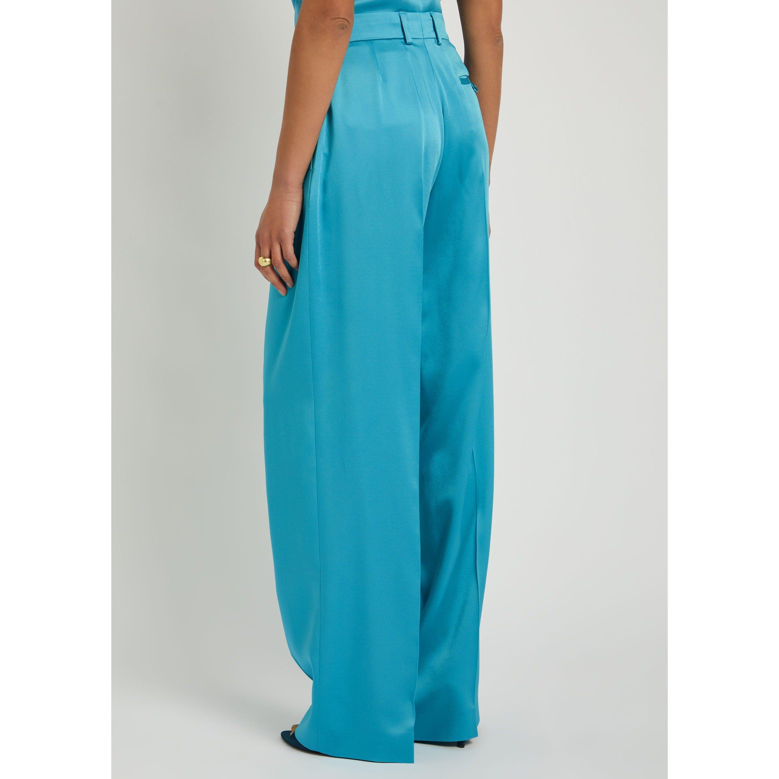 BLUE - Stella McCartney - SATIN DROP WAIST TROUSER - 3