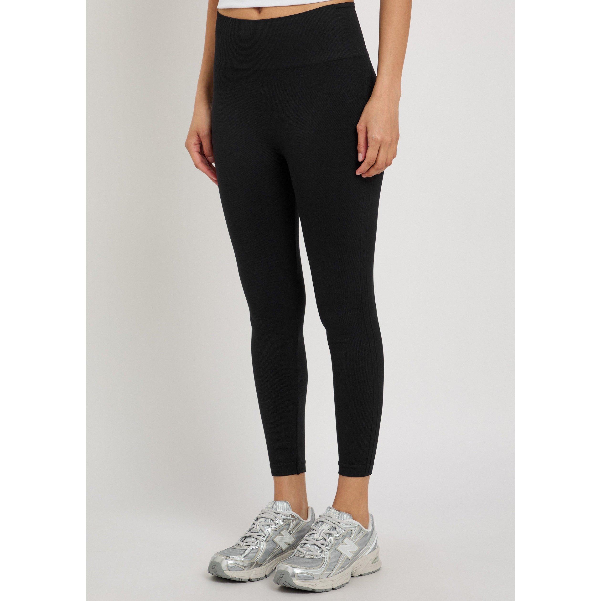 BLACK - Spanx - Women's Seamless Cropped Tummy Control High-Waisted Leggings - 2