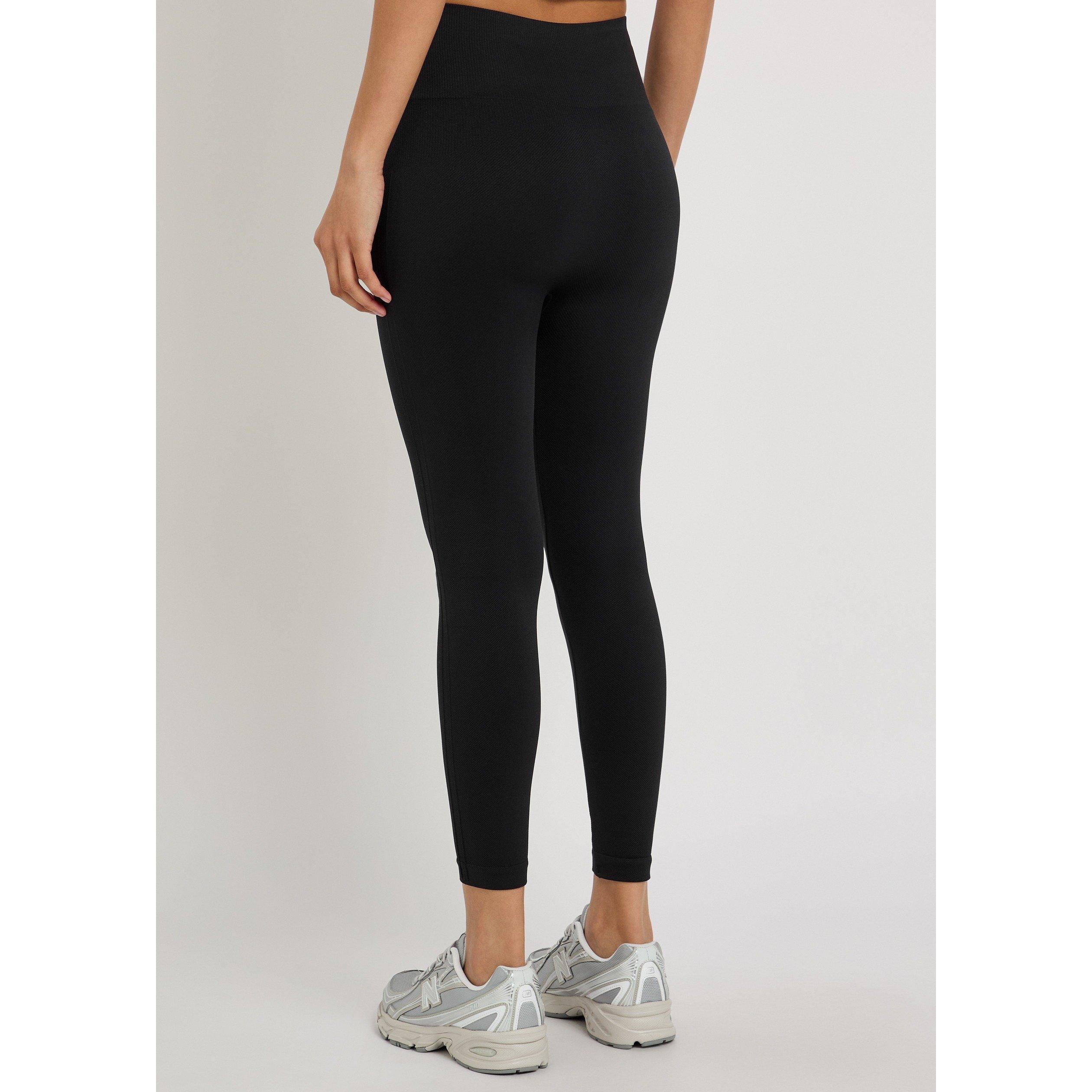 BLACK - Spanx - Women's Seamless Cropped Tummy Control High-Waisted Leggings - 3