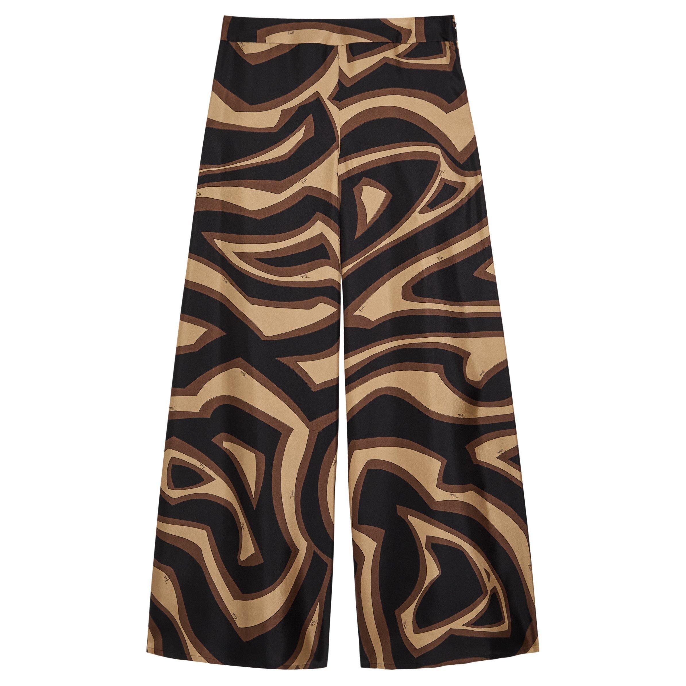BLACK AND OTHER - PUCCI - Women's Silk Wide-Leg Trousers - 1