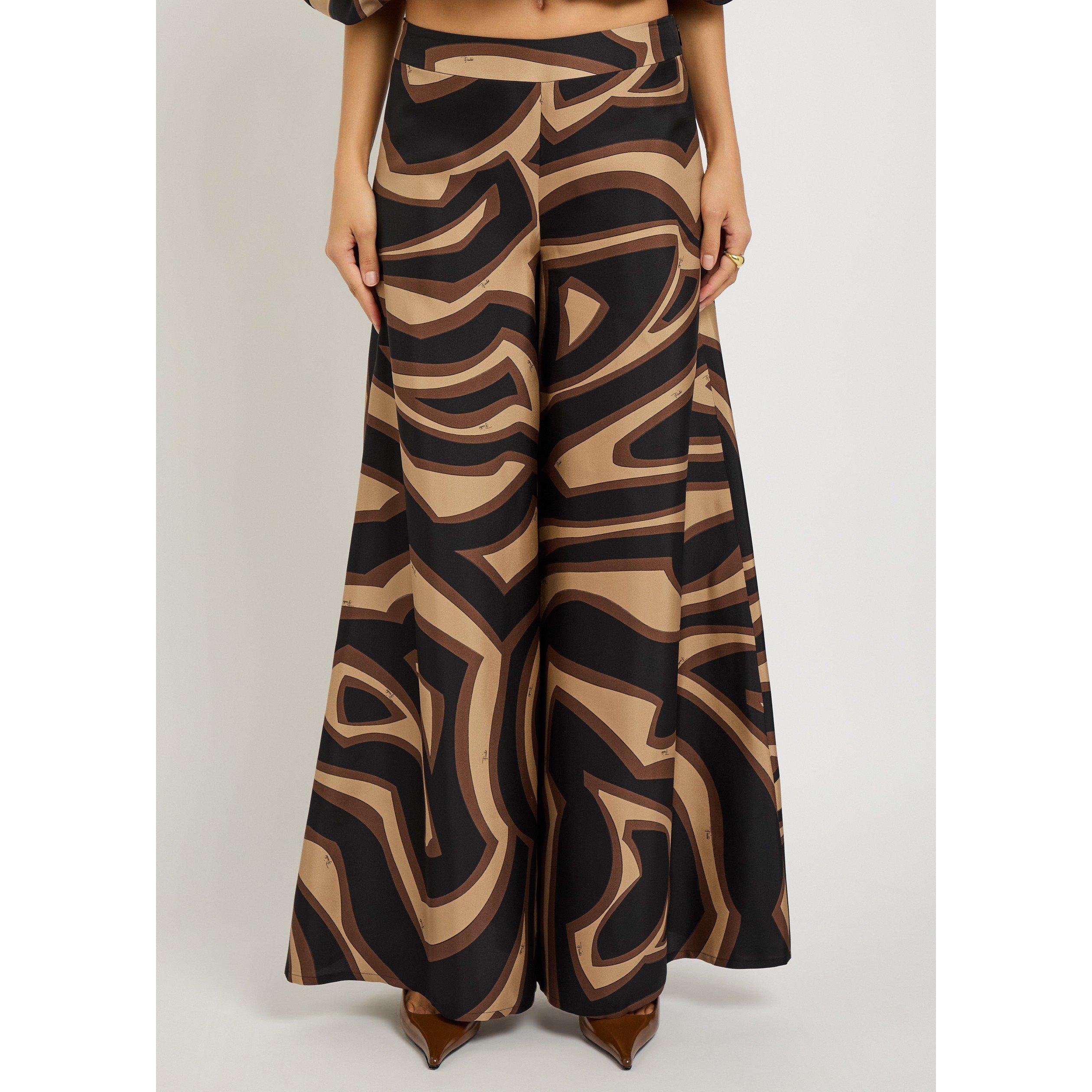 BLACK AND OTHER - PUCCI - Women's Silk Wide-Leg Trousers - 2