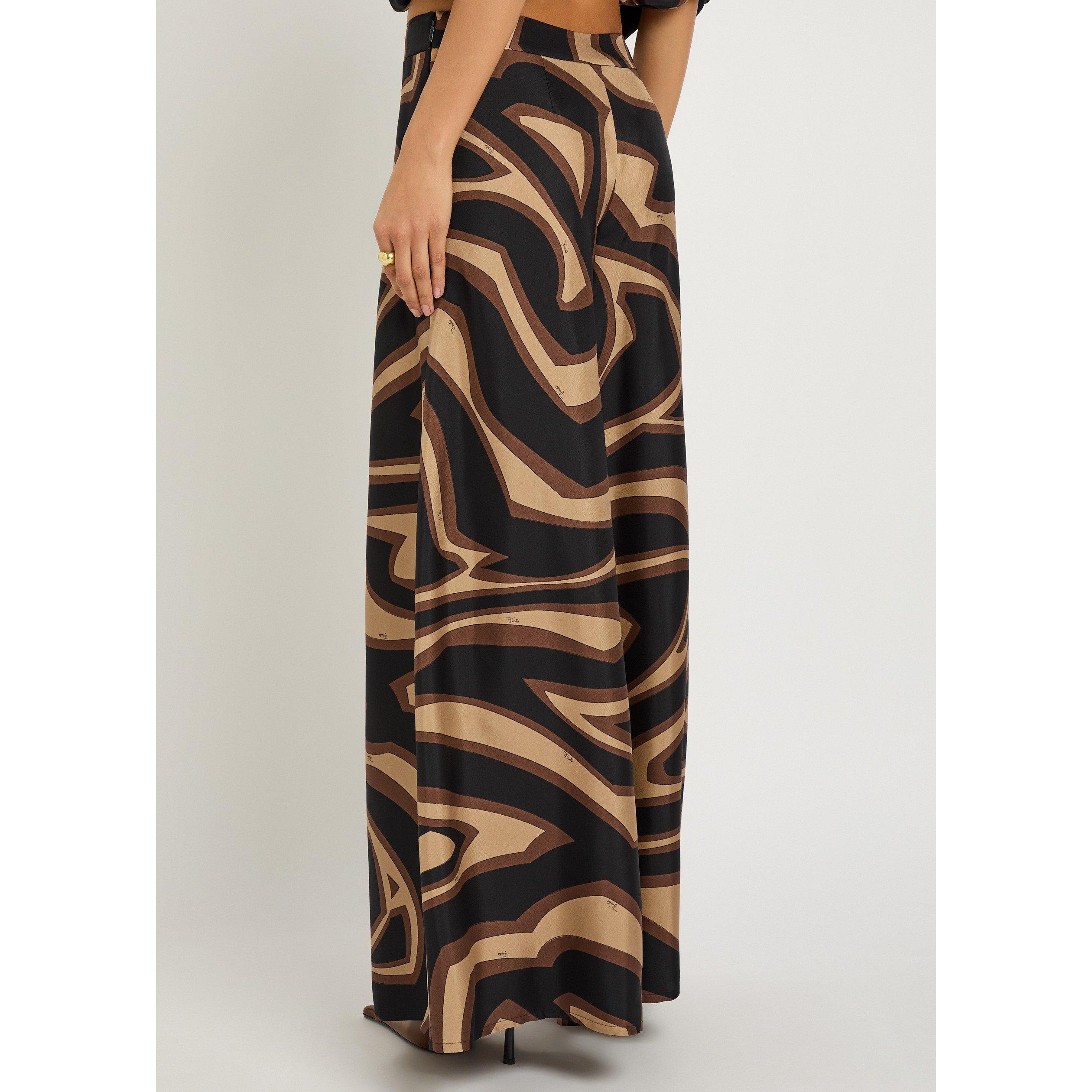 BLACK AND OTHER - PUCCI - Women's Silk Wide-Leg Trousers - 3