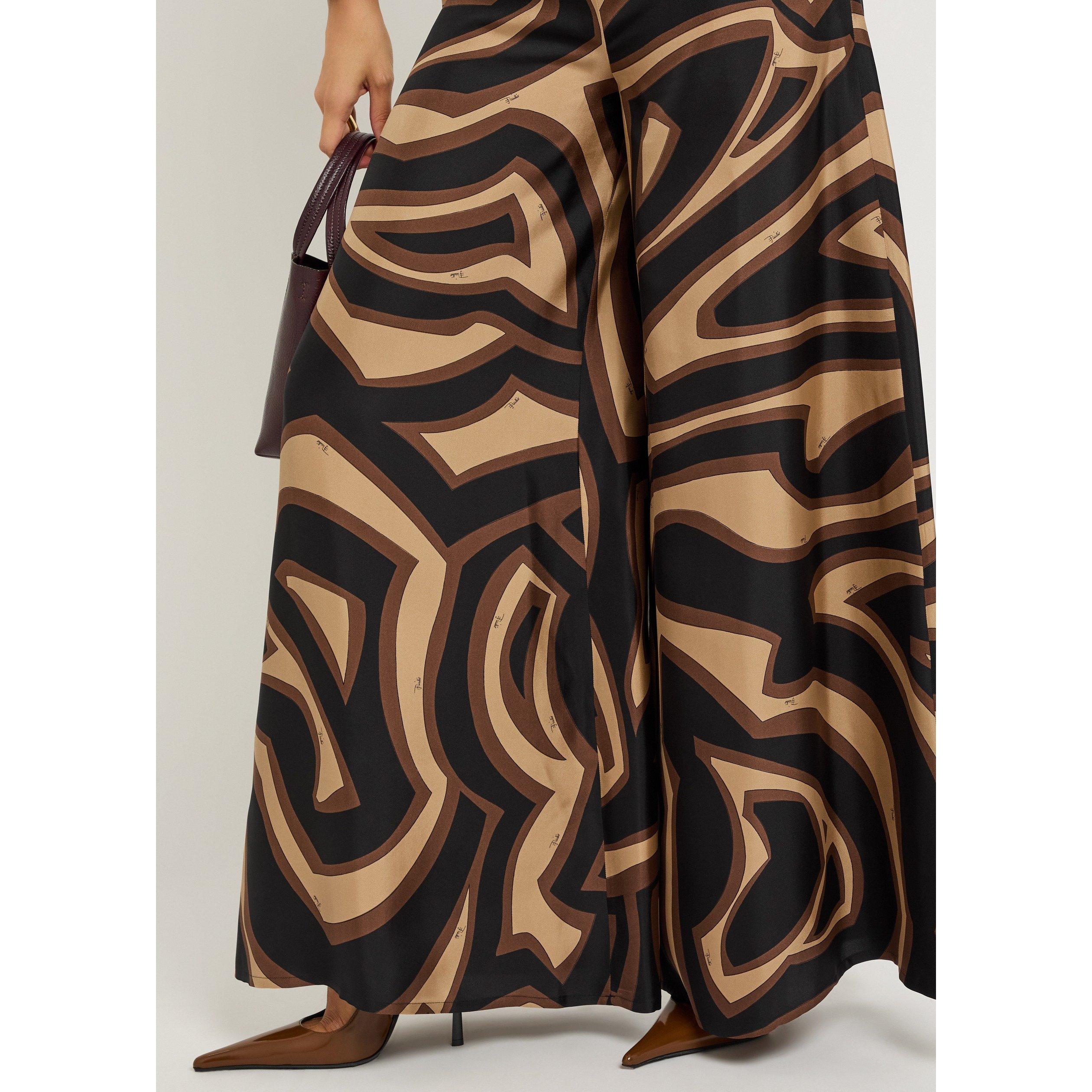 BLACK AND OTHER - PUCCI - Women's Silk Wide-Leg Trousers - 4