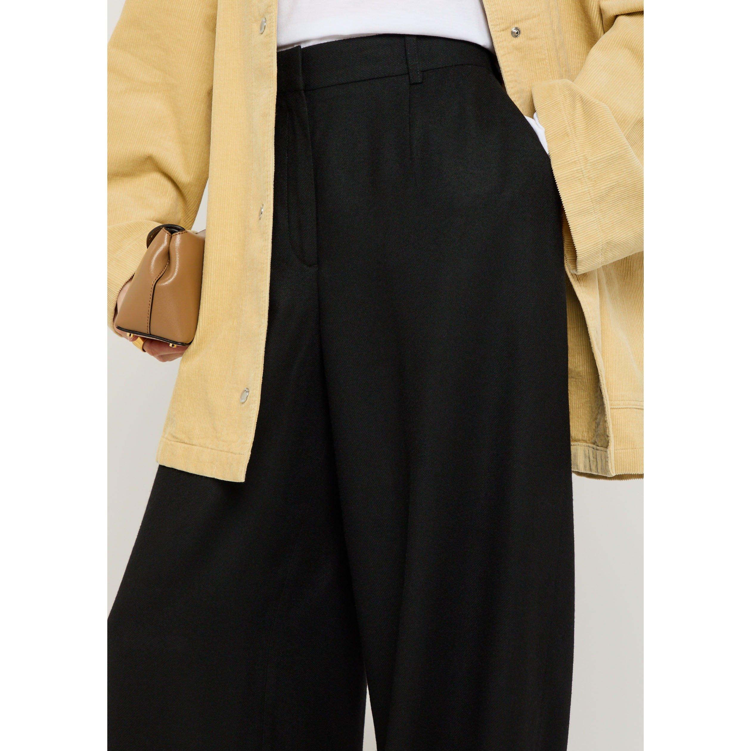 BLACK - Toteme - WIDE FLANNEL TROUSER - 4