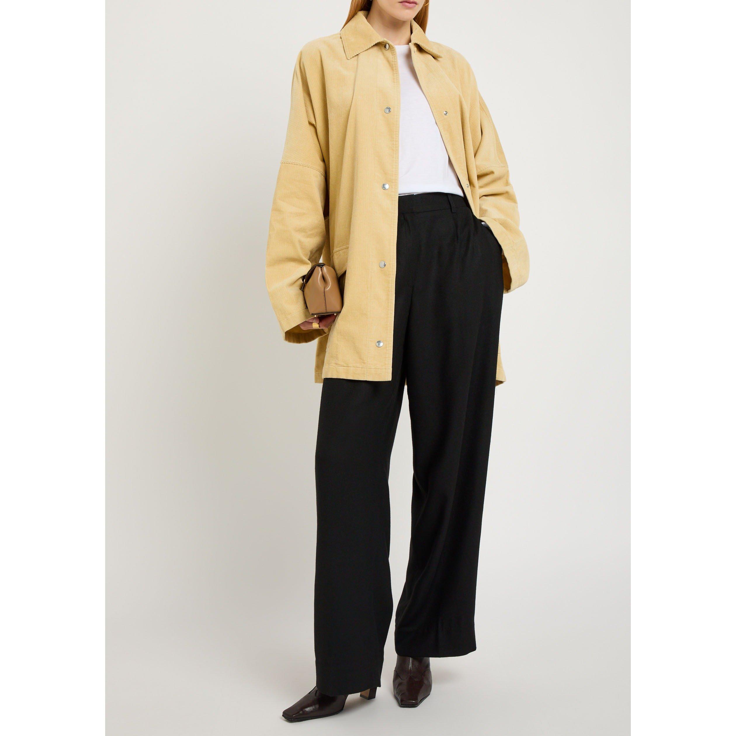 BLACK - Toteme - WIDE FLANNEL TROUSER - 5