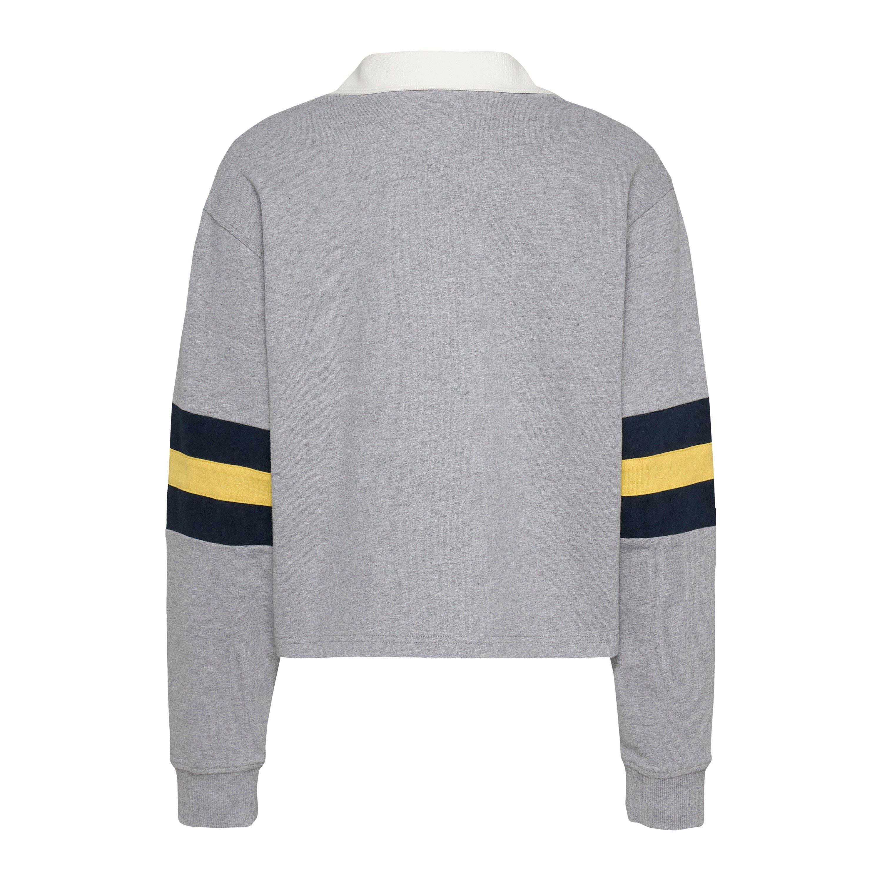 Grey Htr - Tommy Jeans - Varsity Crest Rugby Sweater - 6