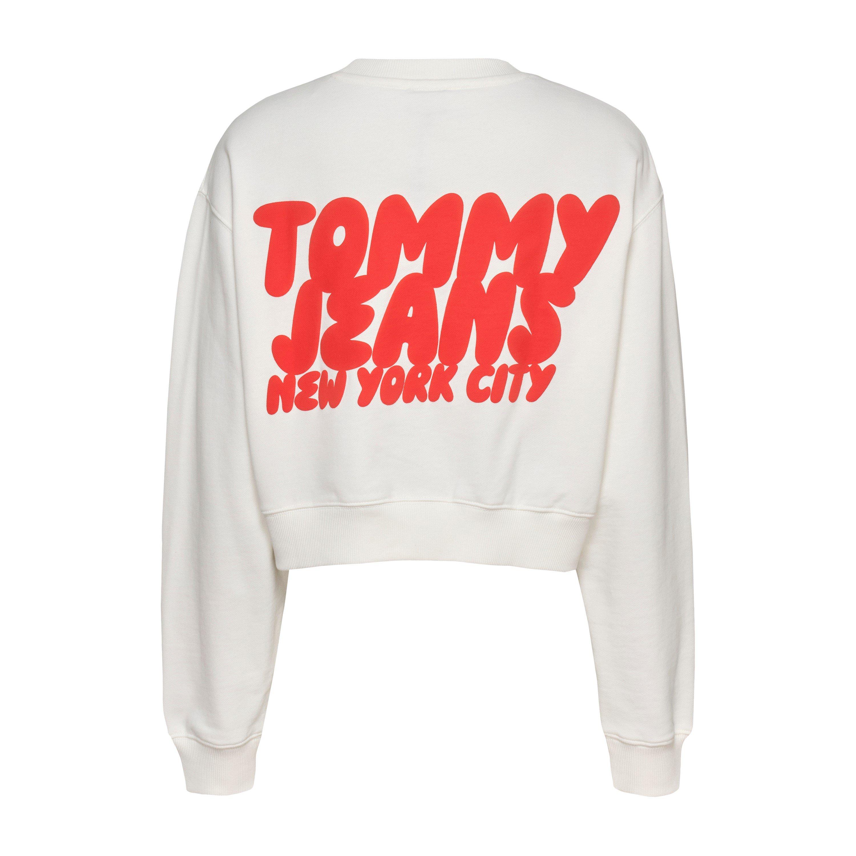 Ecru - Tommy Jeans - Women's Cropped Crew Sweatshirt - 2