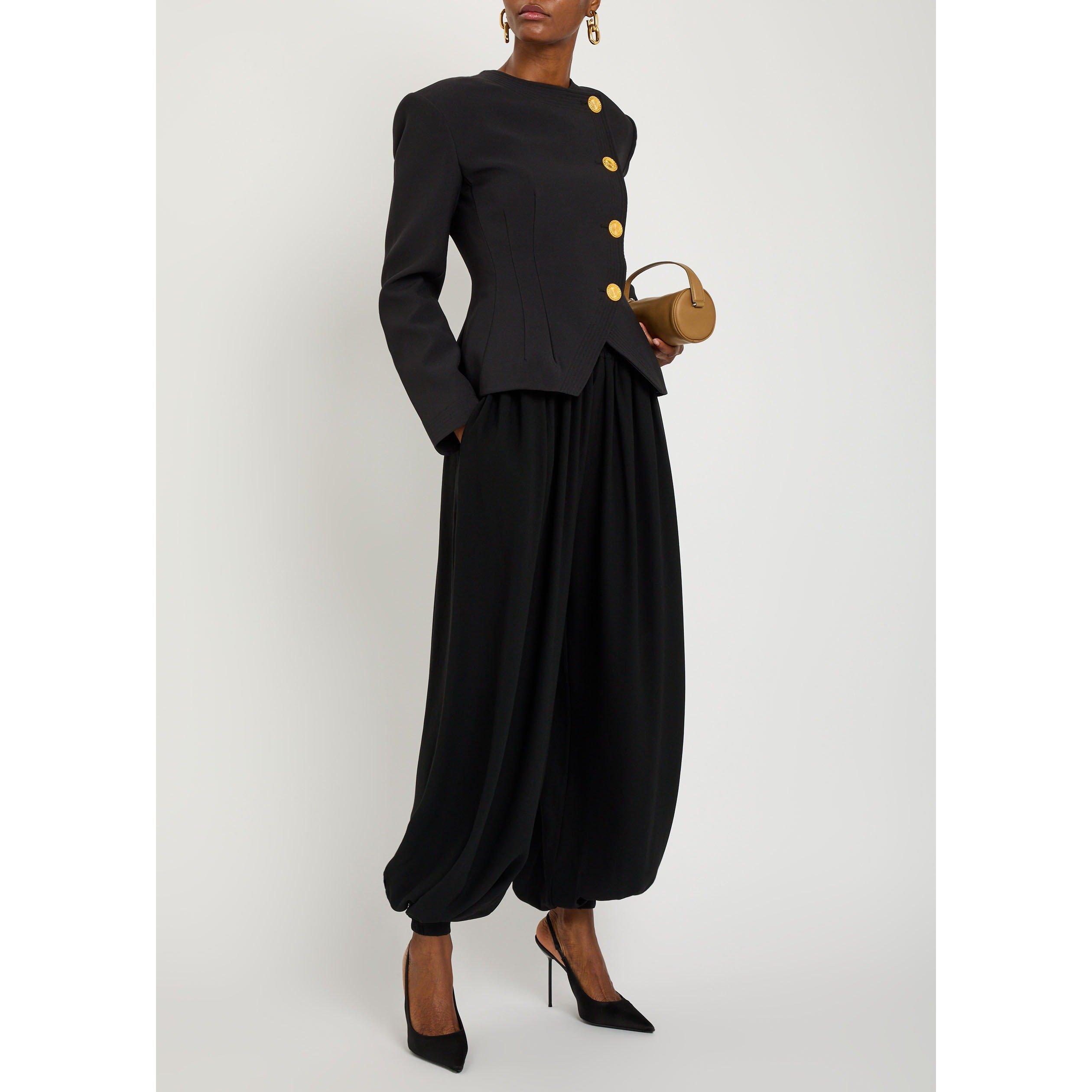 BLACK - Ronny Kobo - Women's Dickens Crepe Tapered Trousers - 5