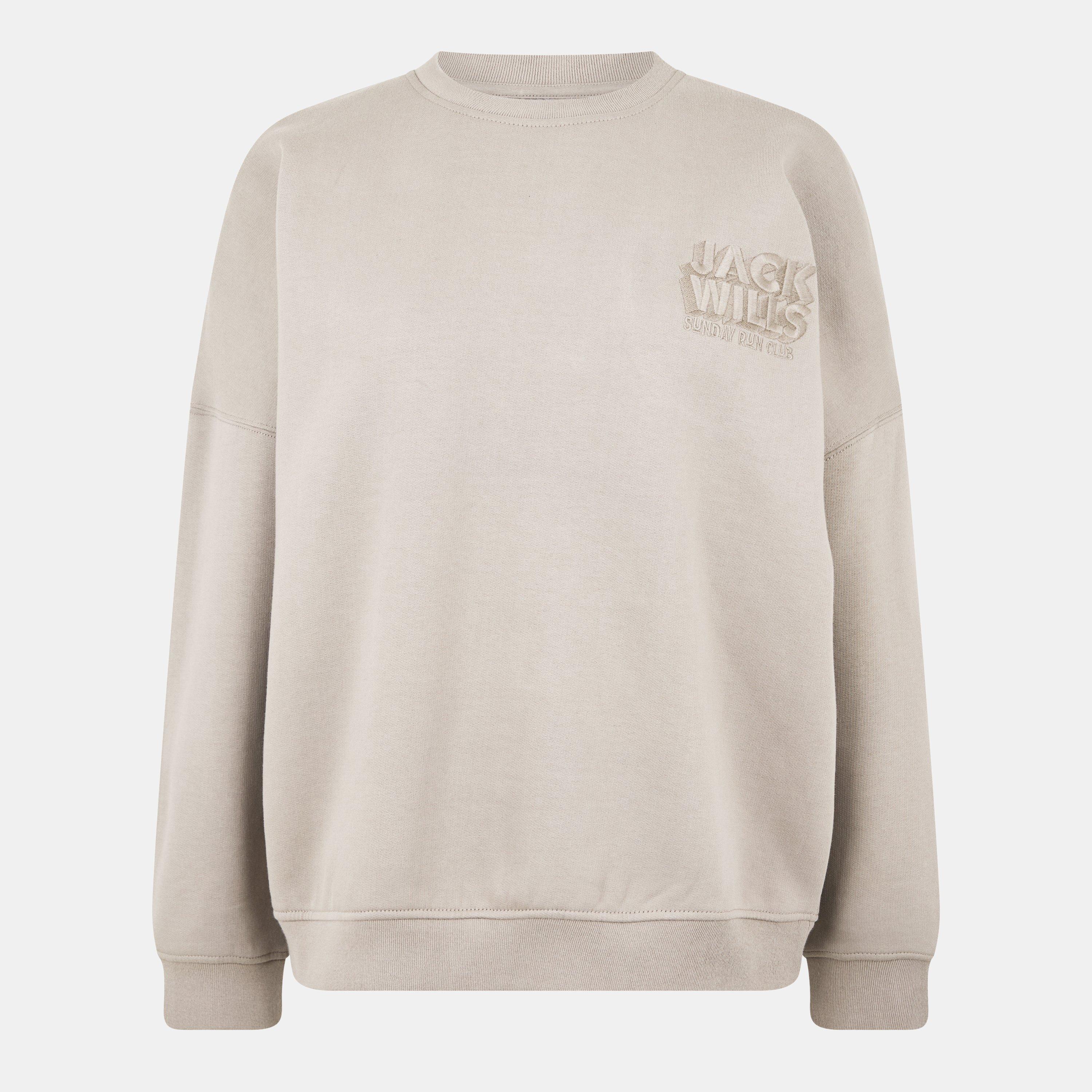 Taupe - Jack Wills - Women's Oversized Crew Sweatshirt - 1