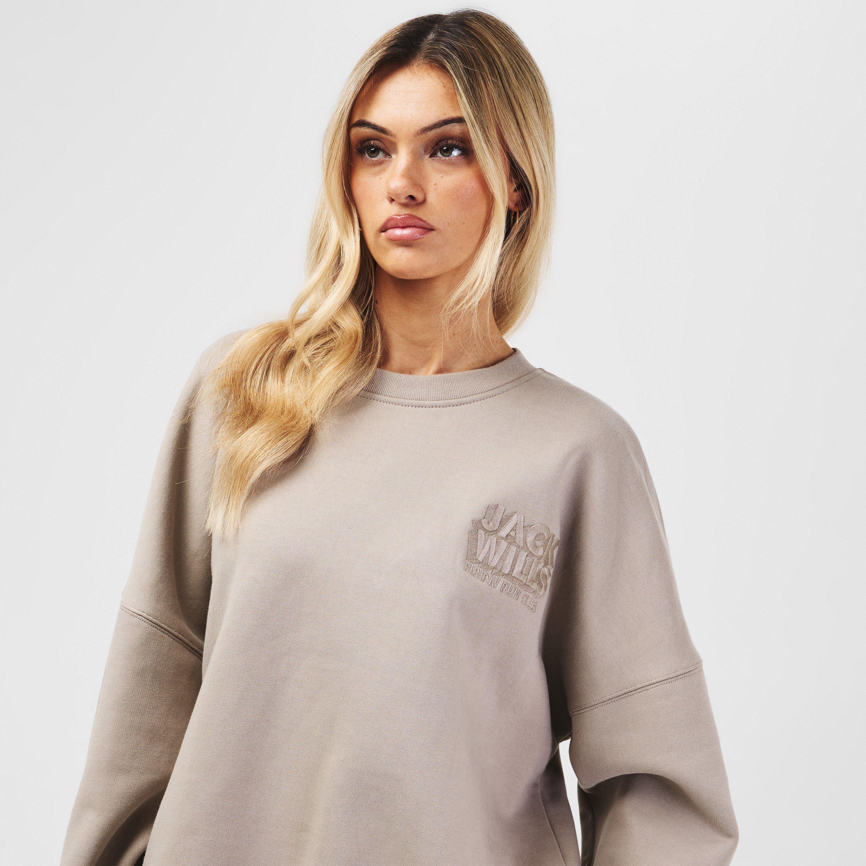 Taupe - Jack Wills - Oversized Crew Sweatshirt - 3