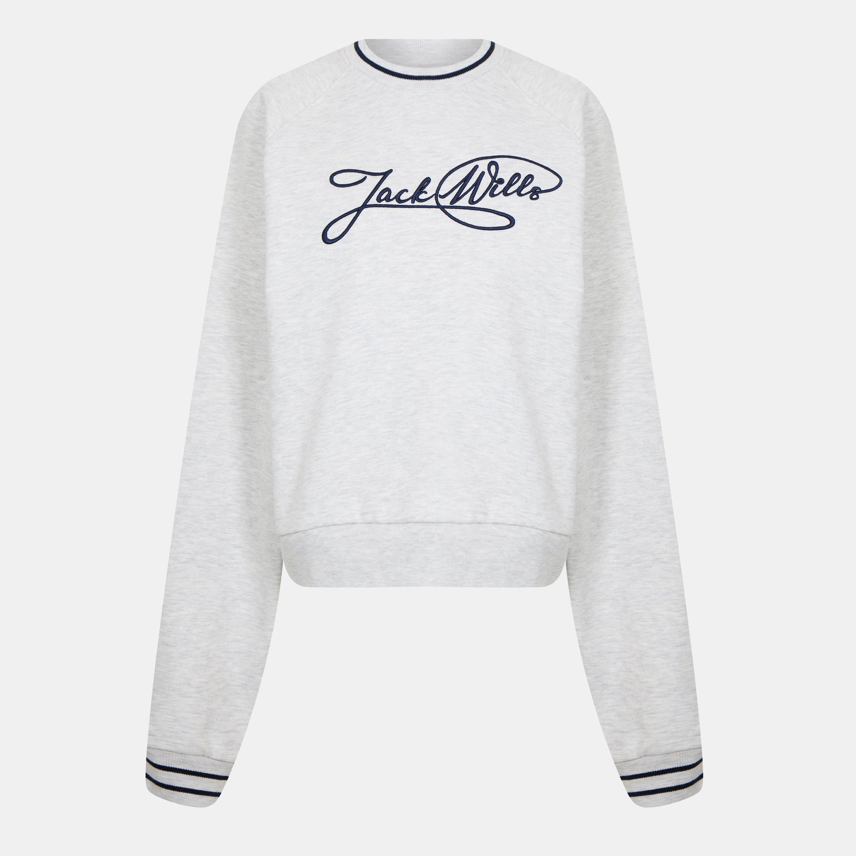 Light Heather - Jack Wills - Women's JW Sport Stripe Crew Sweatshirt - 1