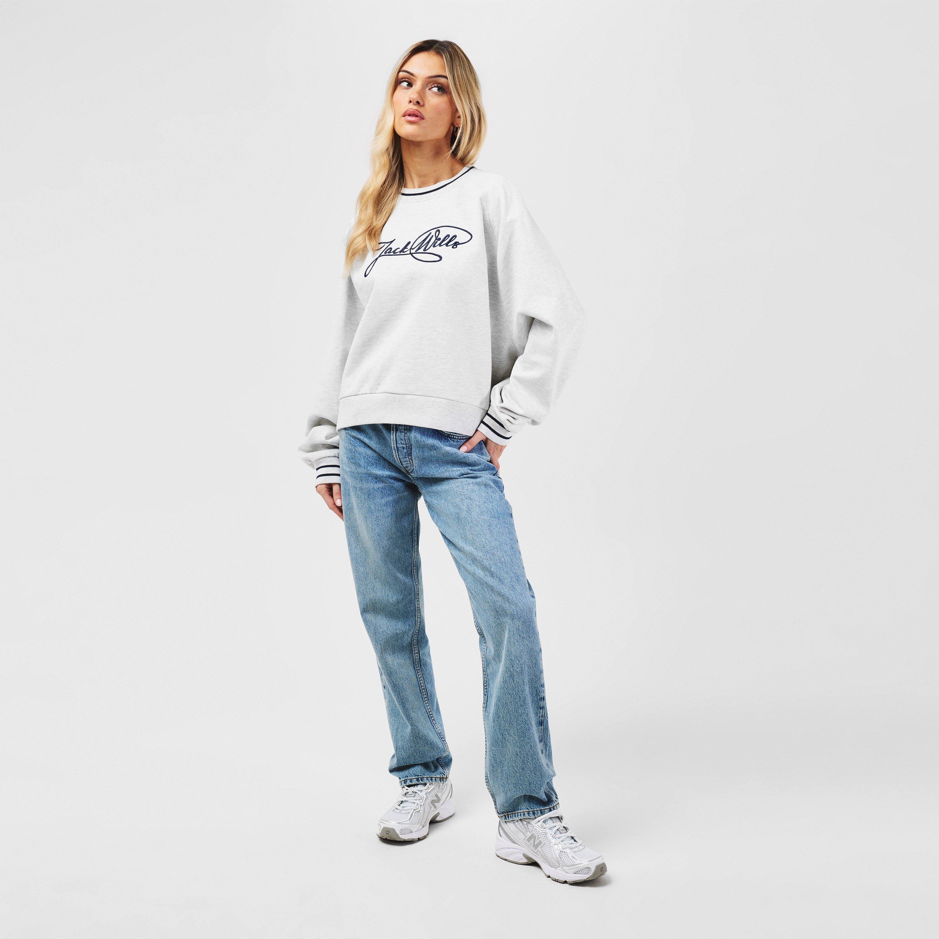 Light Heather - Jack Wills - JW Sport Stripe Crew Sweatshirt - 4