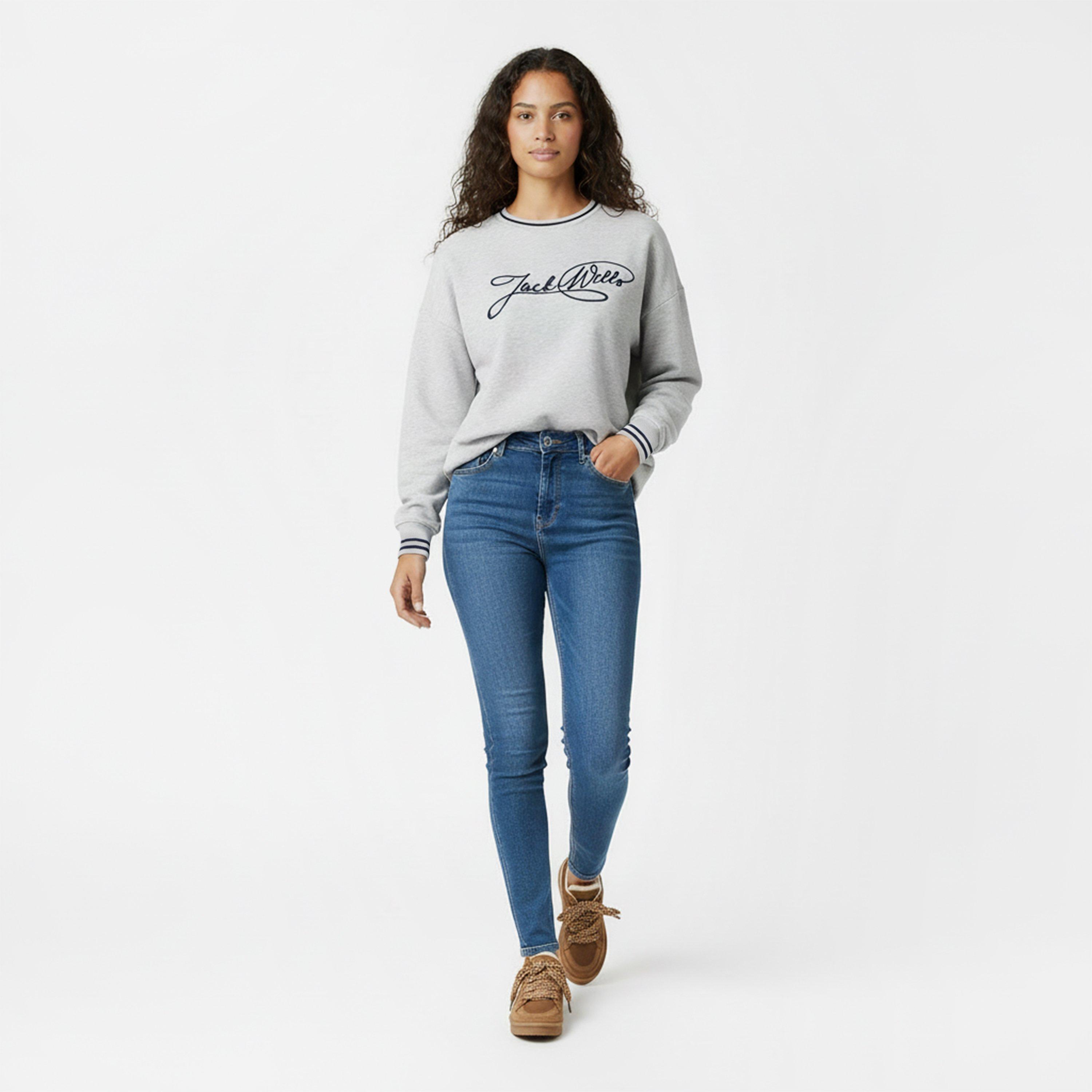 Light Heather - Jack Wills - Women's JW Sport Stripe Crew Sweatshirt - 5