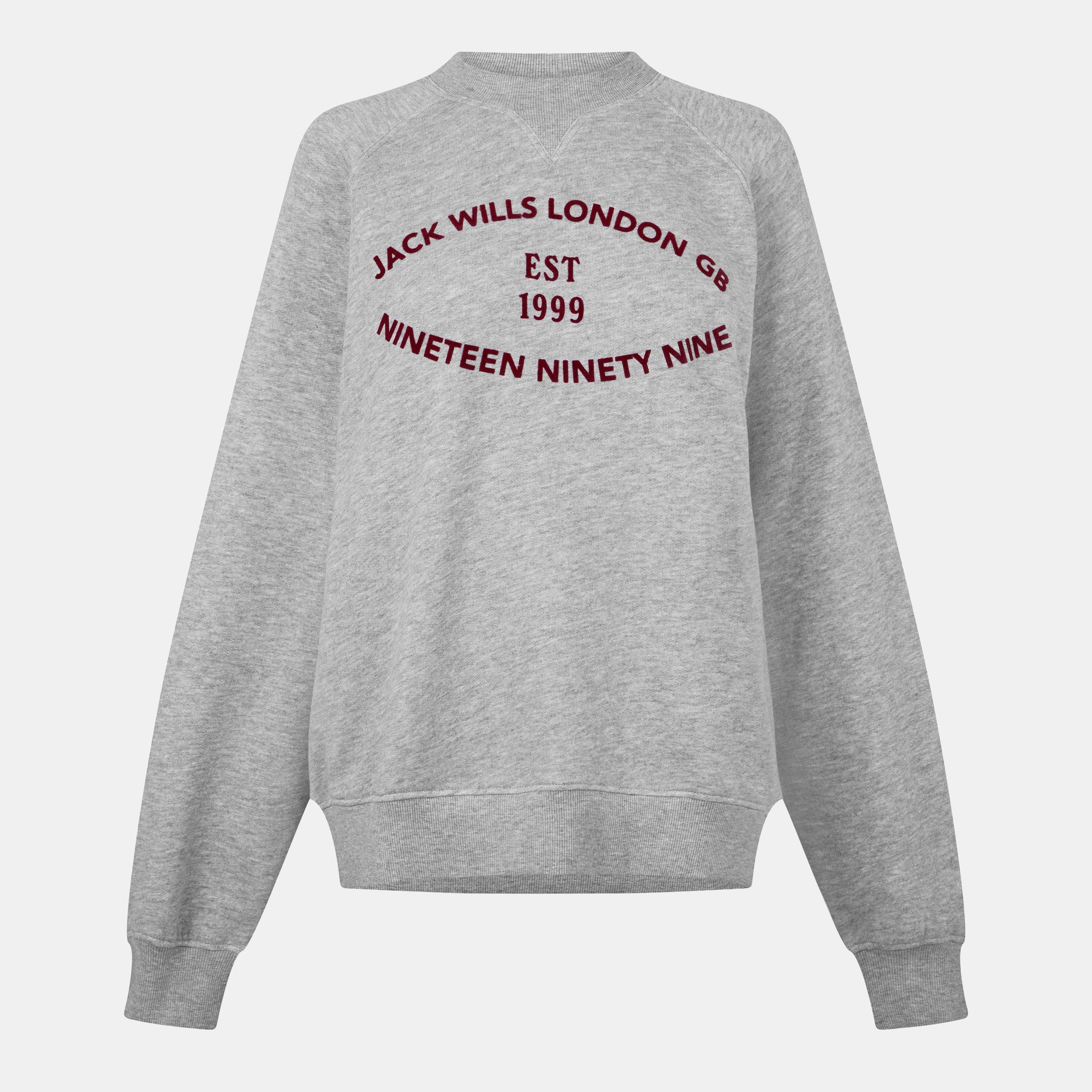 Grey Marl - Jack Wills - Women's Vintage Crew Sweatshirt - 1