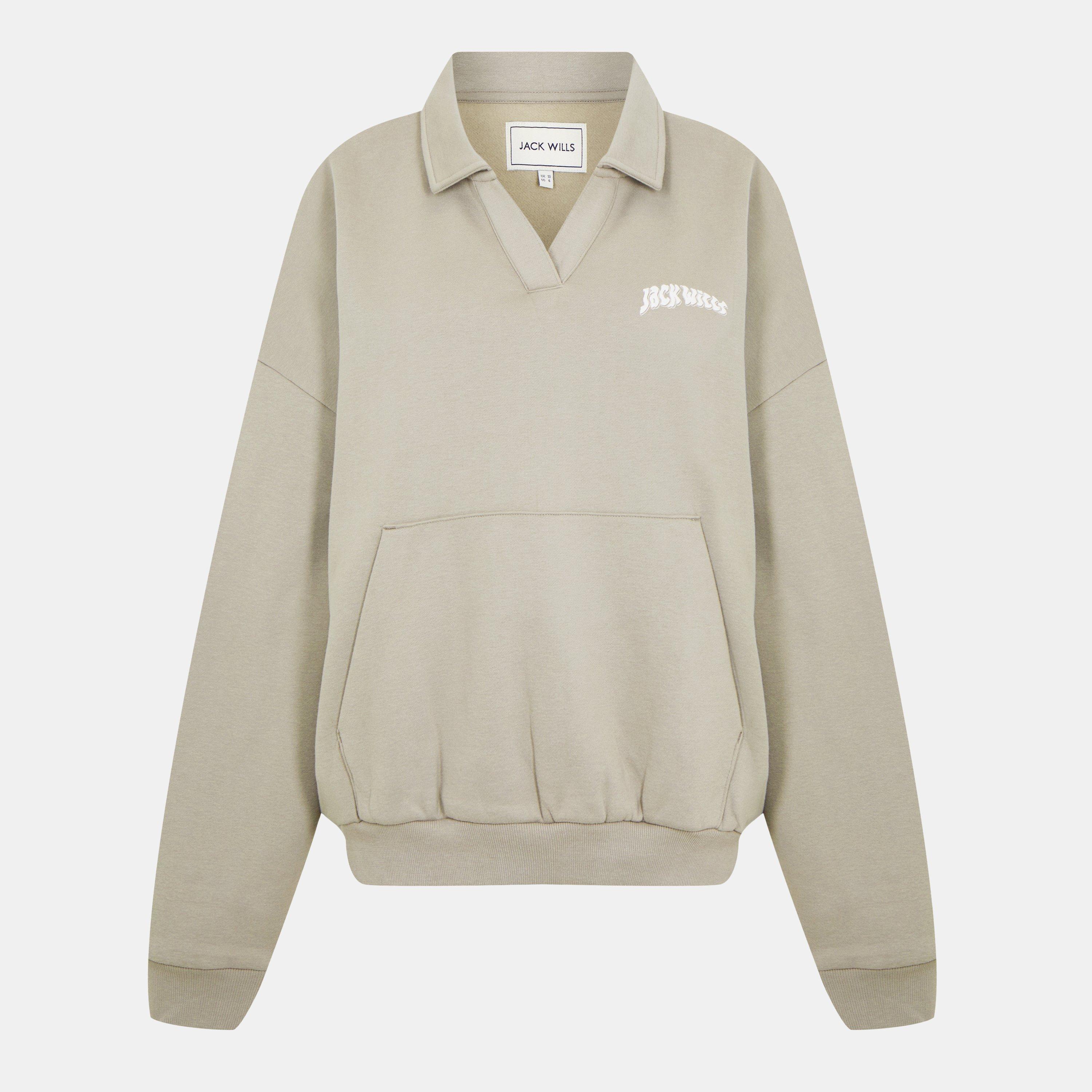 Jack Wills Women's Graphic Crew Sweatshirt - Taupe - 6 (2XS)