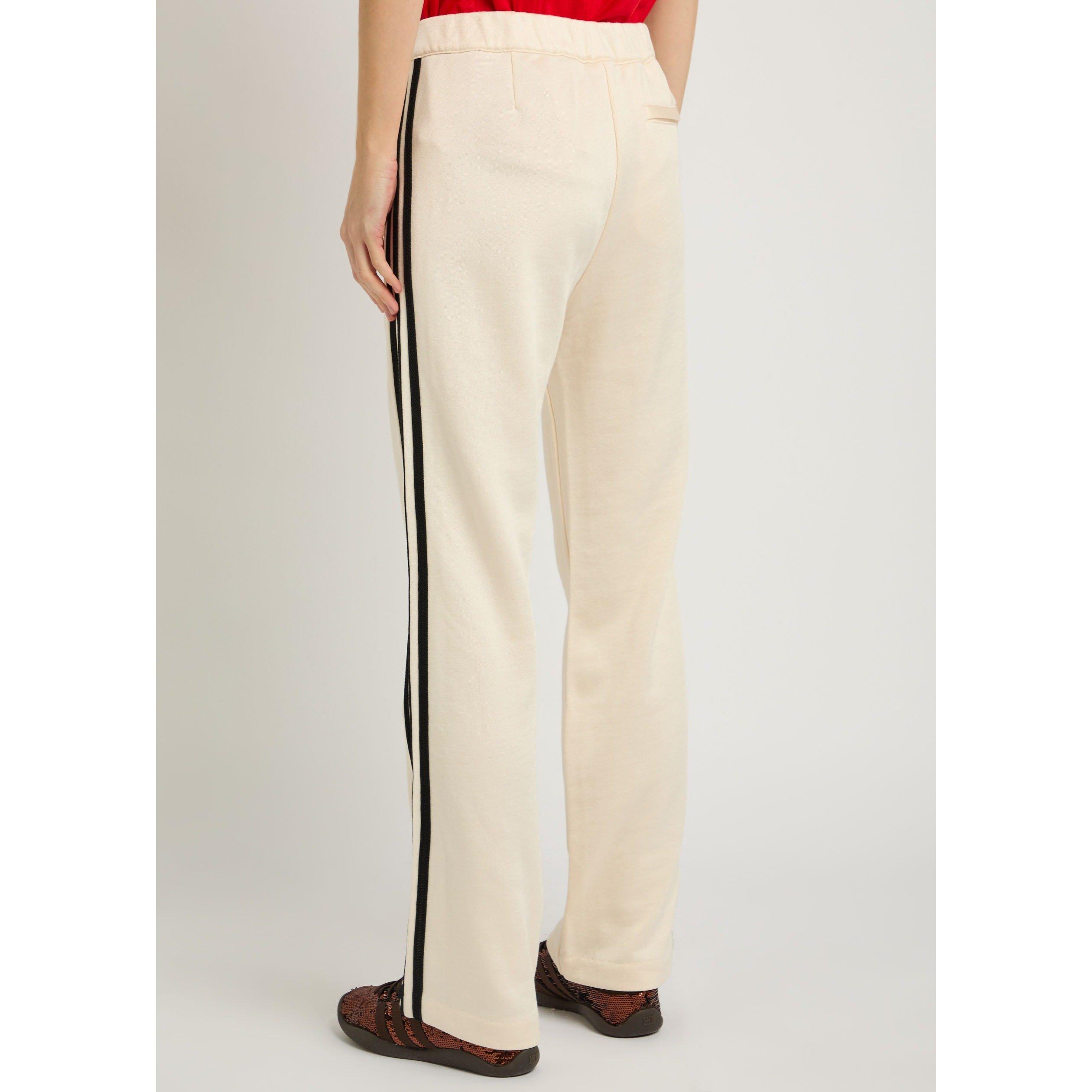 WHITE - adidas Originals - Women's Wales Bonner Cotton Open Hem Straight Leg Jogging Bottoms - 3