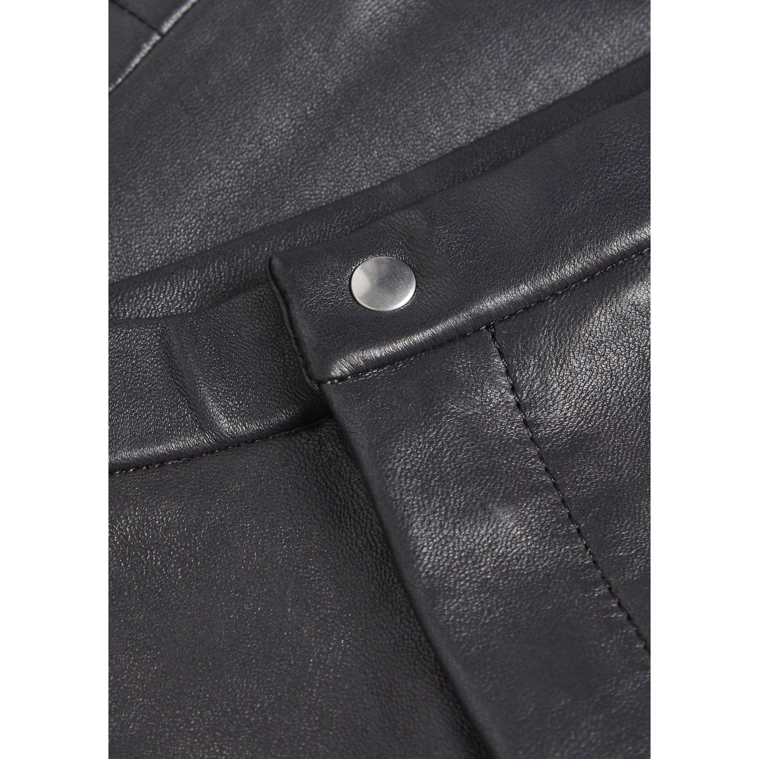 DARK GREY - Stouls - Women's Newton Slim-Fit Leather Trousers - 4