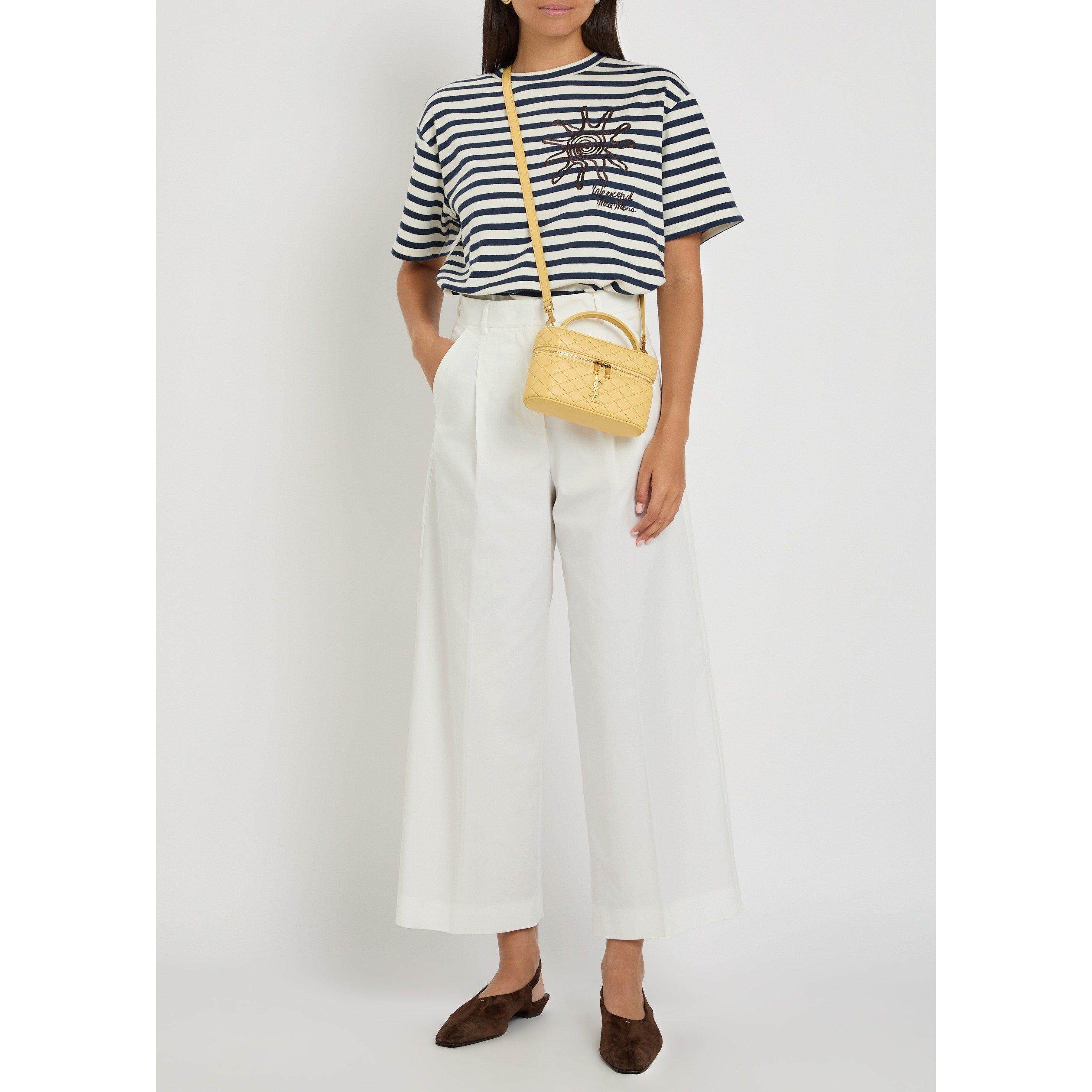 WHITE - Weekend Max Mara - Women's Bellico Cotton Relaxed-Fit Wide-Leg Trousers - 5