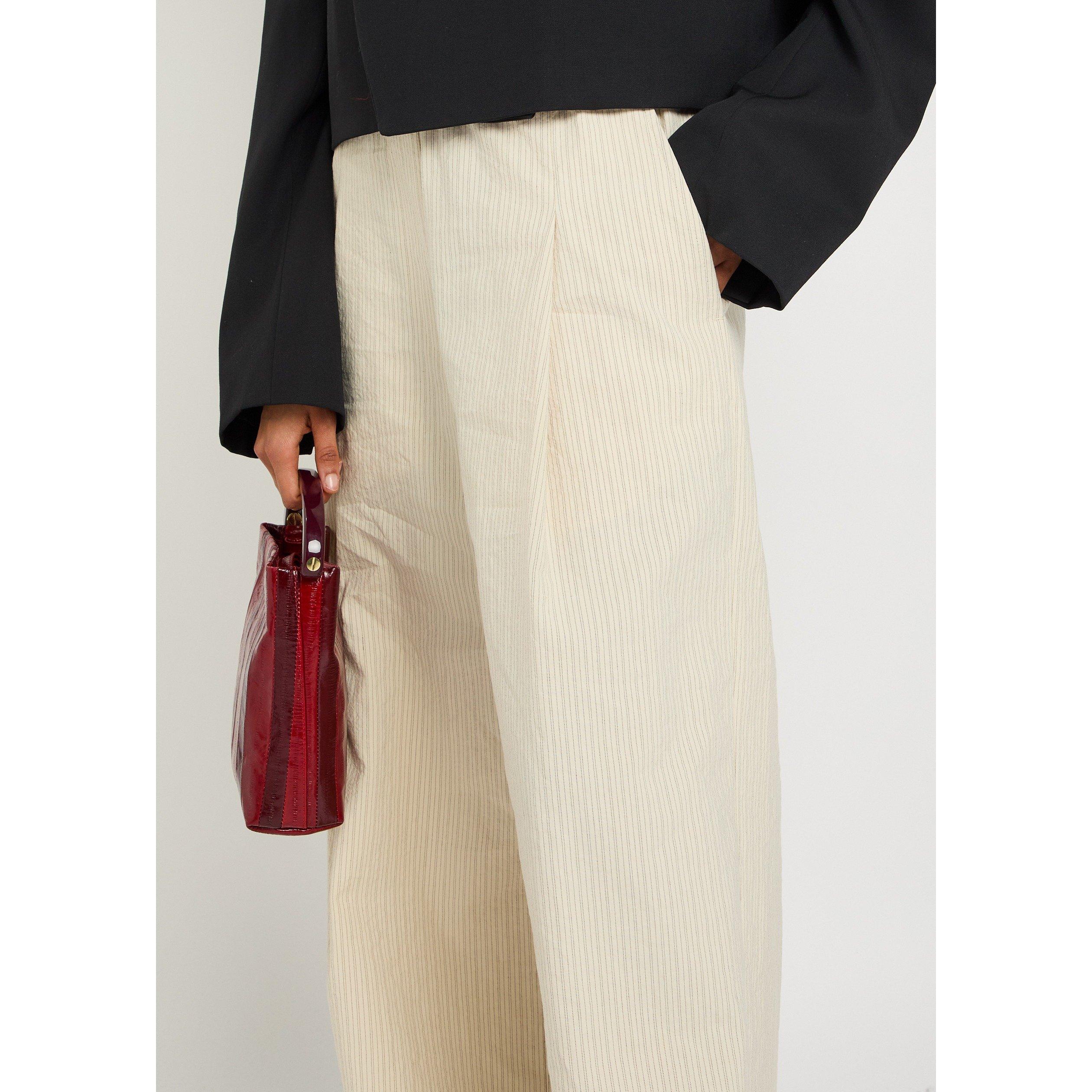 ECRU - Dries Van Noten - Women's Pila Pinstripe Cotton Wide-Leg Trousers - 4