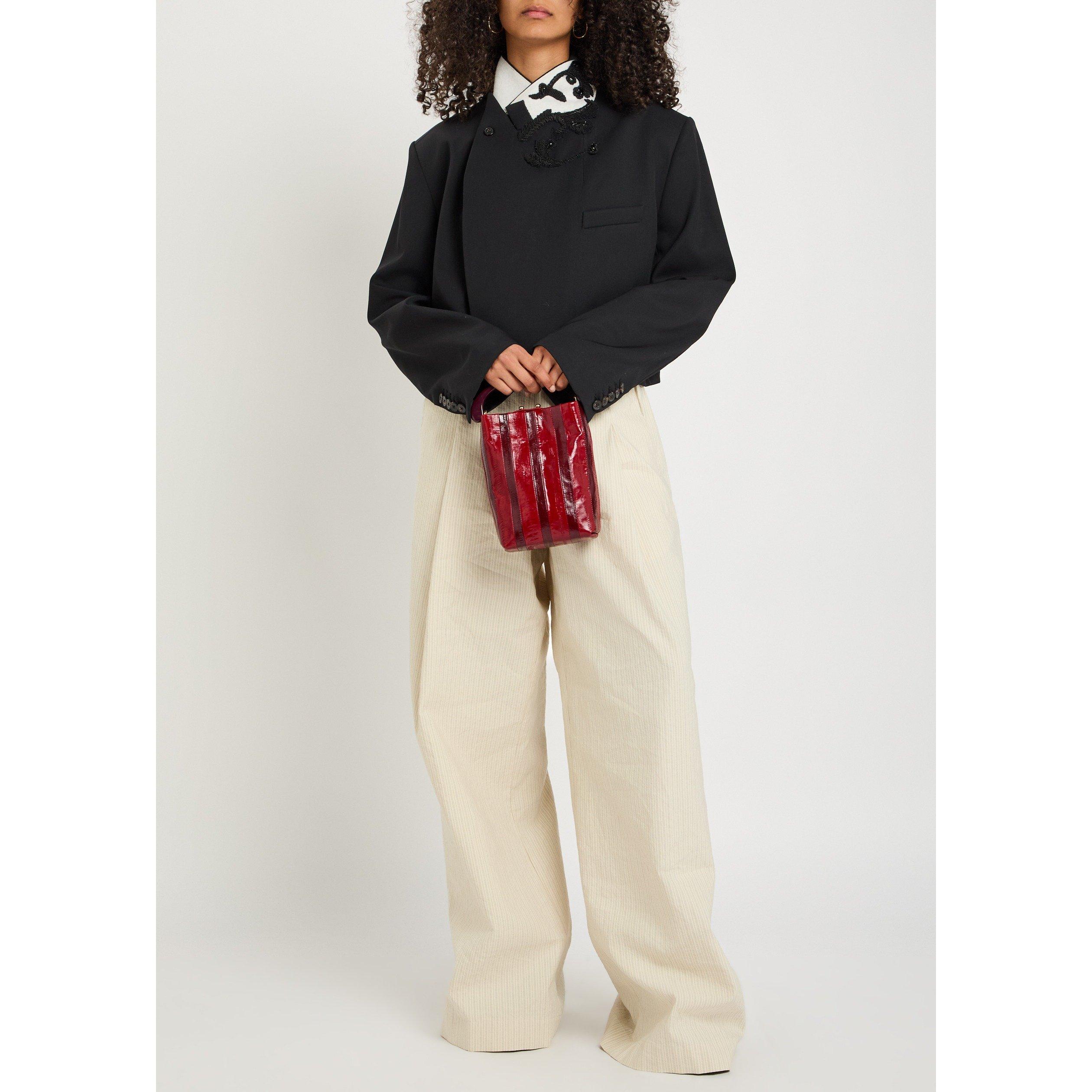 ECRU - Dries Van Noten - Women's Pila Pinstripe Cotton Wide-Leg Trousers - 5