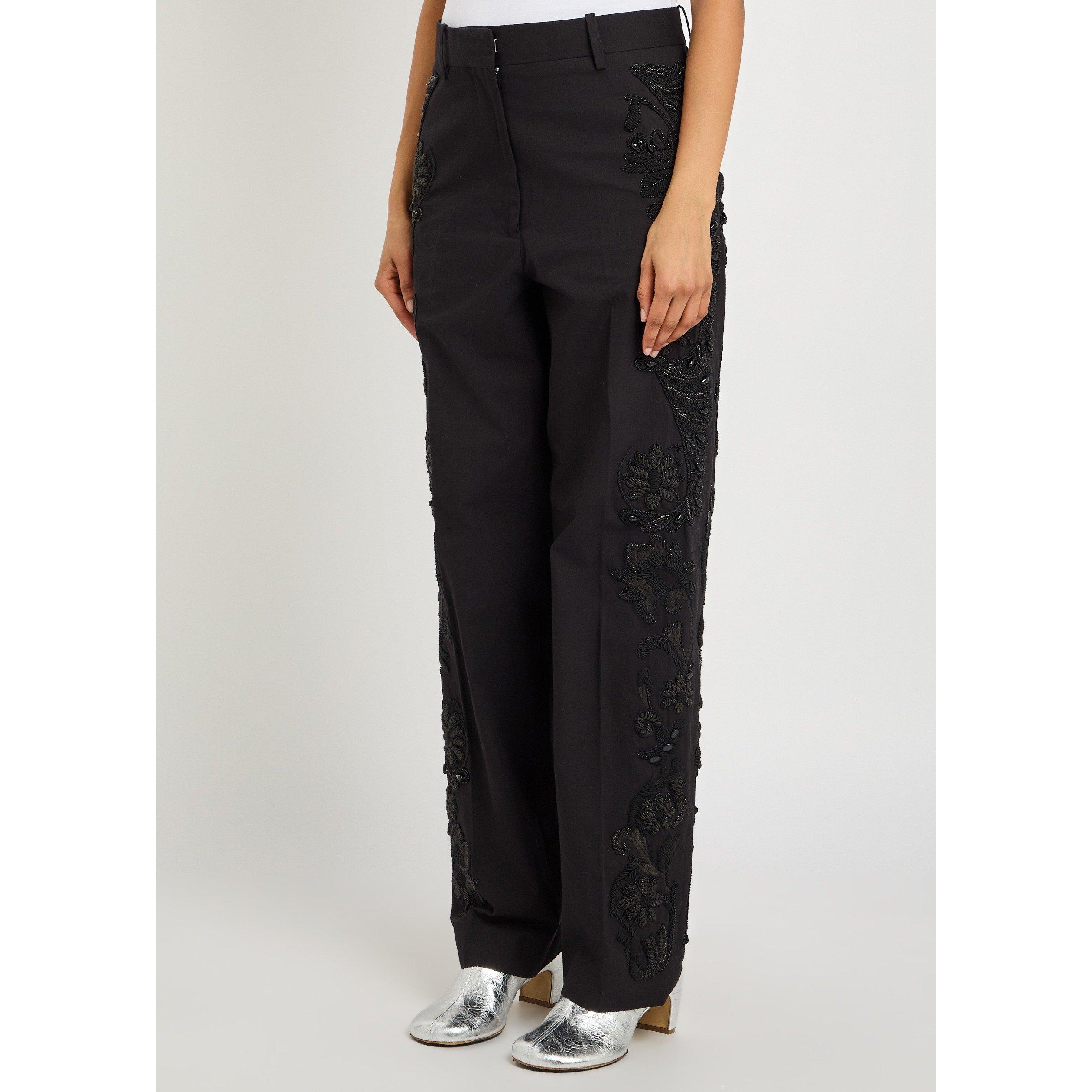 BLACK - Dries Van Noten - 03110-PILAR EMB 3392 W.W.PANTS - 2