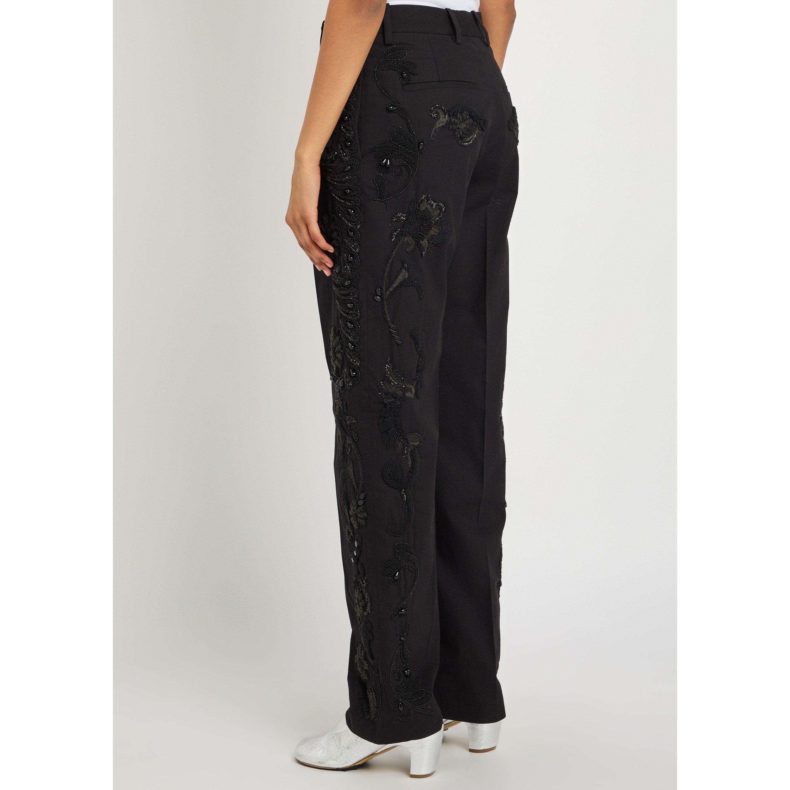 BLACK - Dries Van Noten - 03110-PILAR EMB 3392 W.W.PANTS - 3