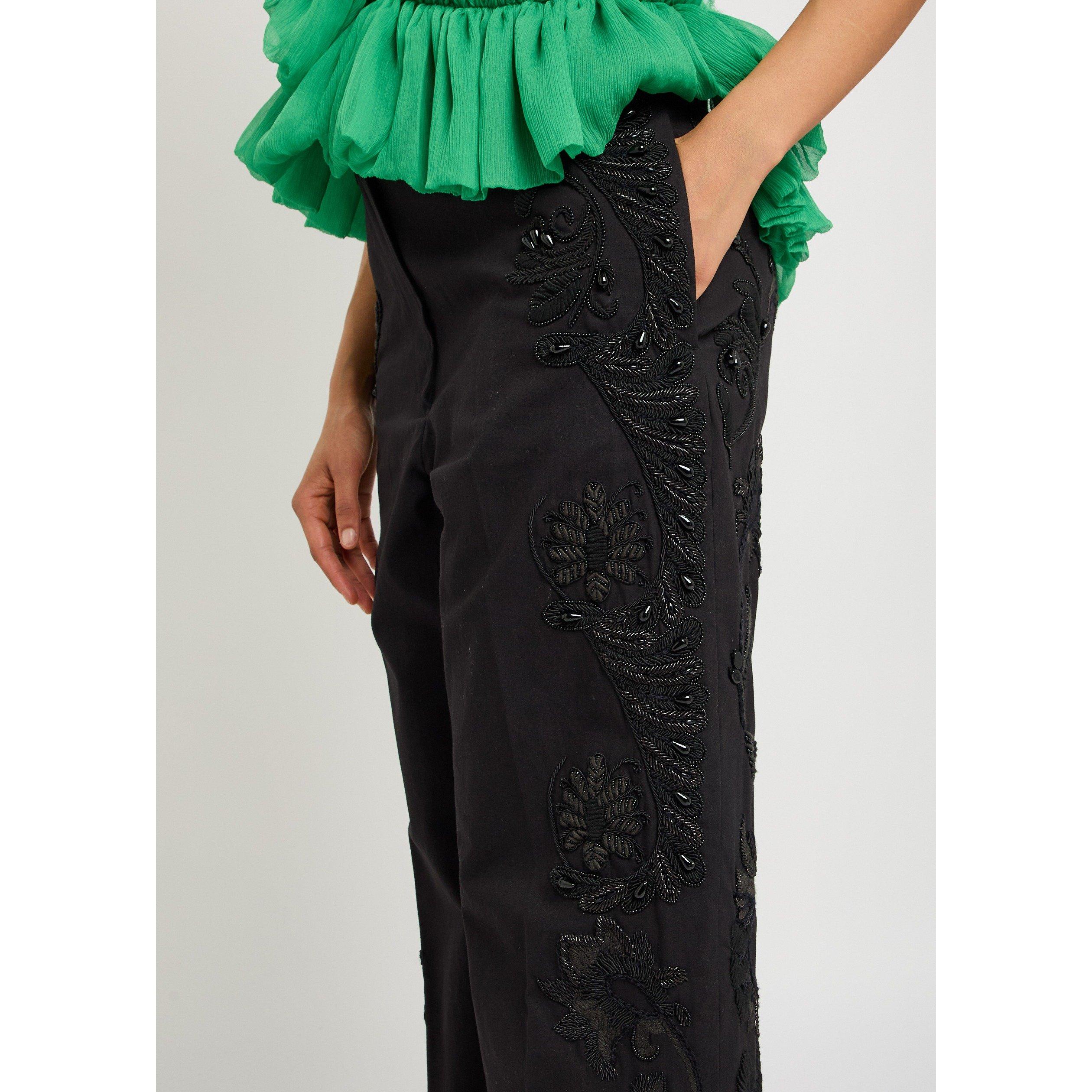 BLACK - Dries Van Noten - 03110-PILAR EMB 3392 W.W.PANTS - 4