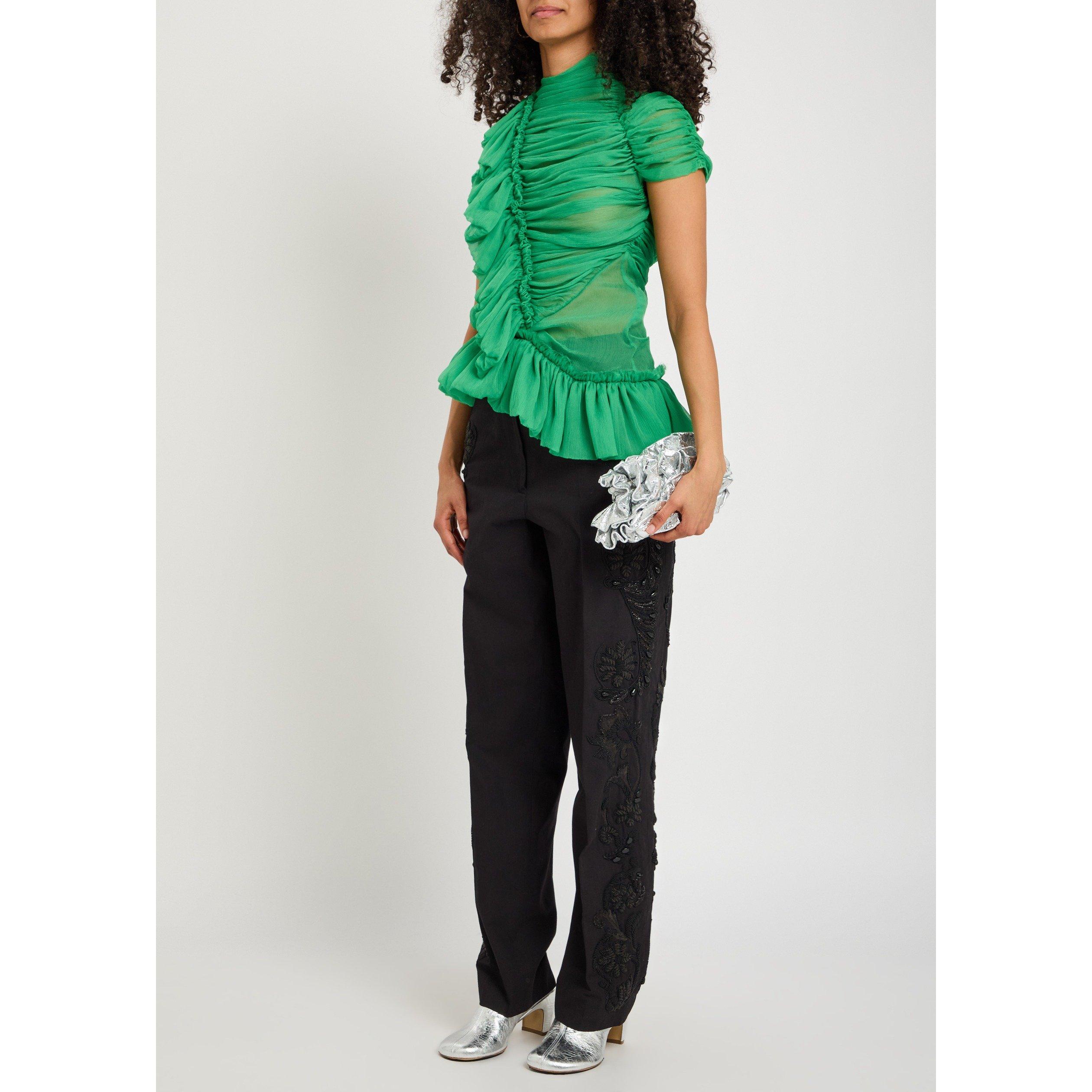 BLACK - Dries Van Noten - 03110-PILAR EMB 3392 W.W.PANTS - 5