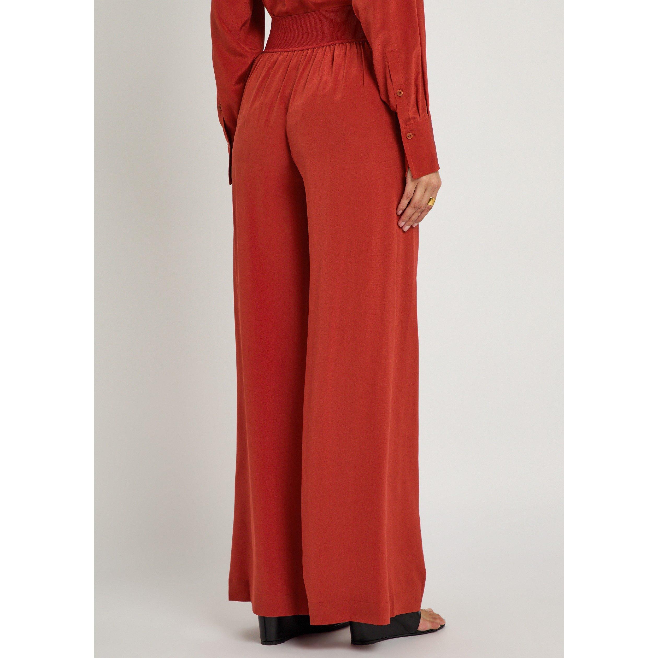 RED - Joseph - Women's Rihani Silk Relaxed-Fit Wide-Leg Trousers - 3