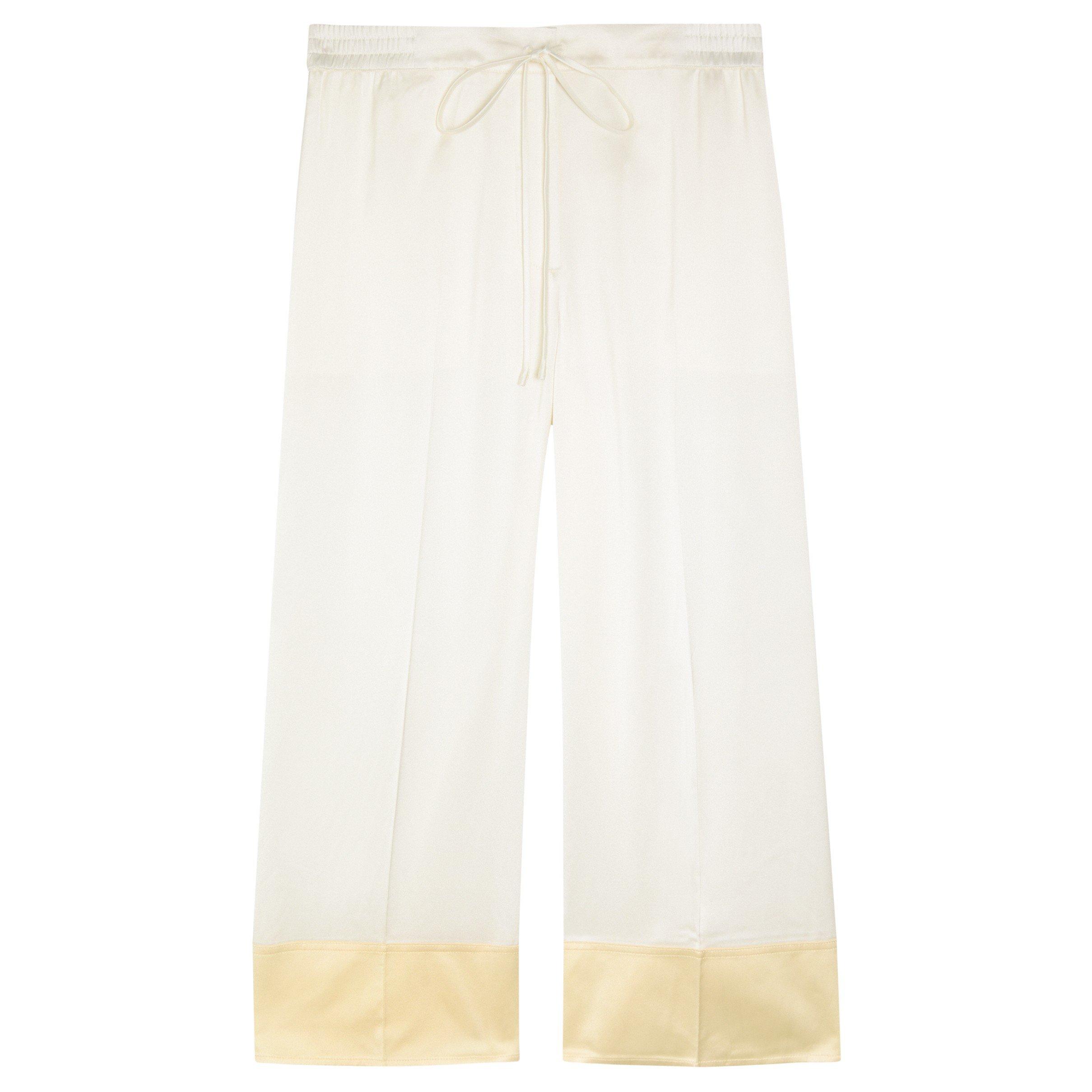Toteme Women's Satin Drawstring Wide-Leg Trousers