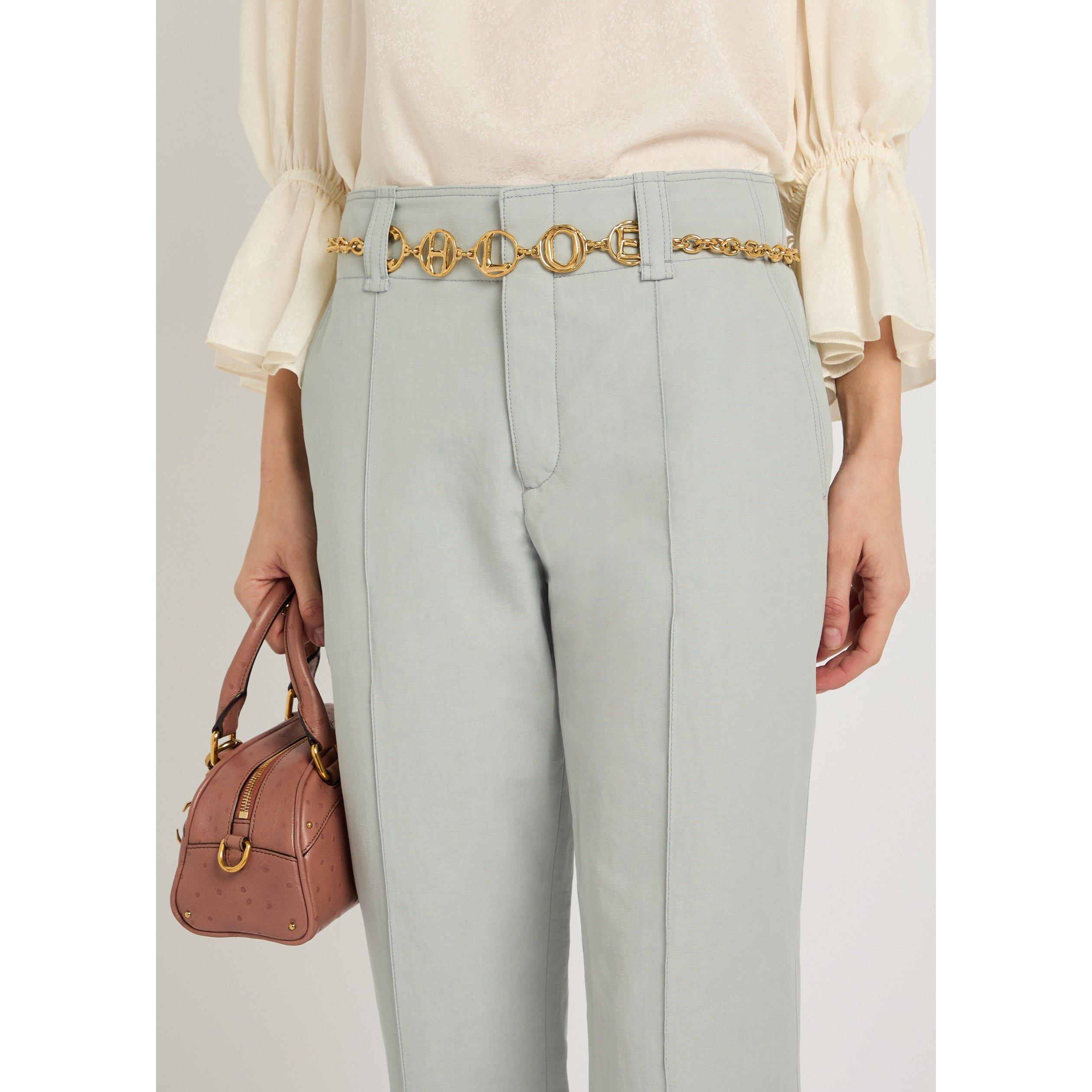 GREY - Chloe - Women's Linen Tapered Trousers - 4
