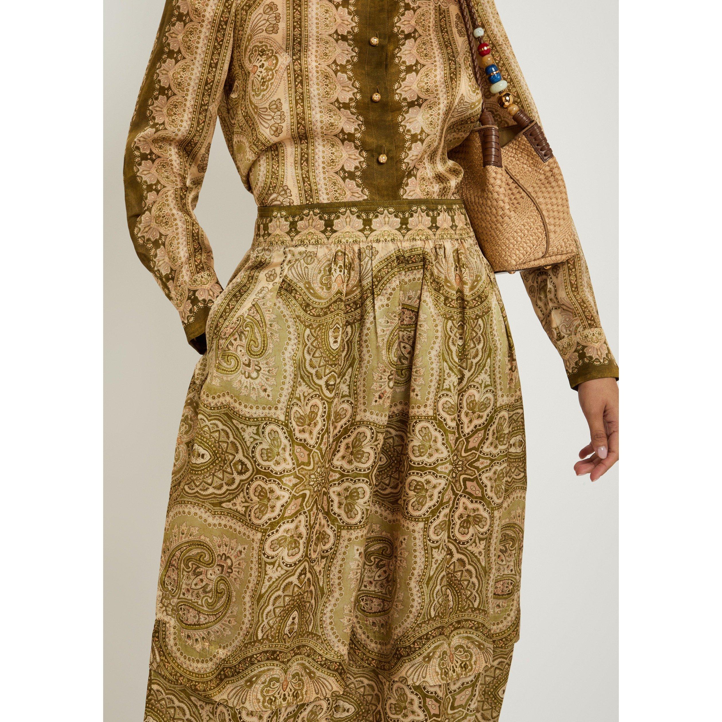 OLIVE - Zimmermann - Women's Luna Satin Silk Paisley Harem Trousers - 4