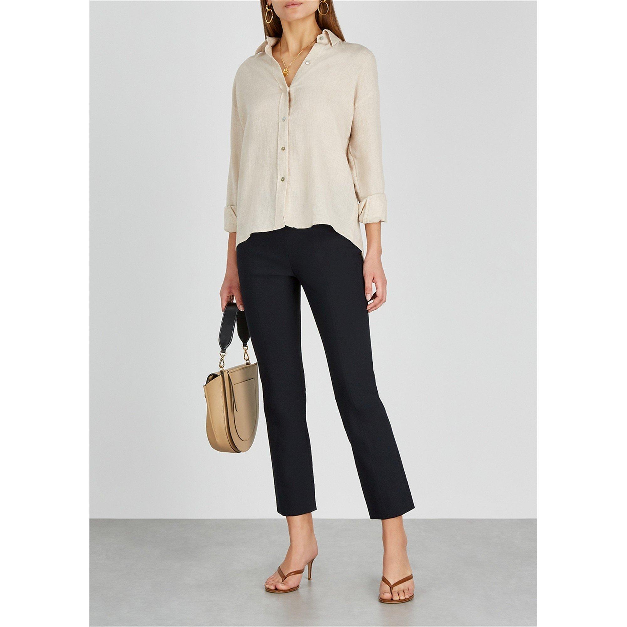 NAVY - Vince - Women's Cotton Front Seam Cropped Skinny-Fit Leggings - 5